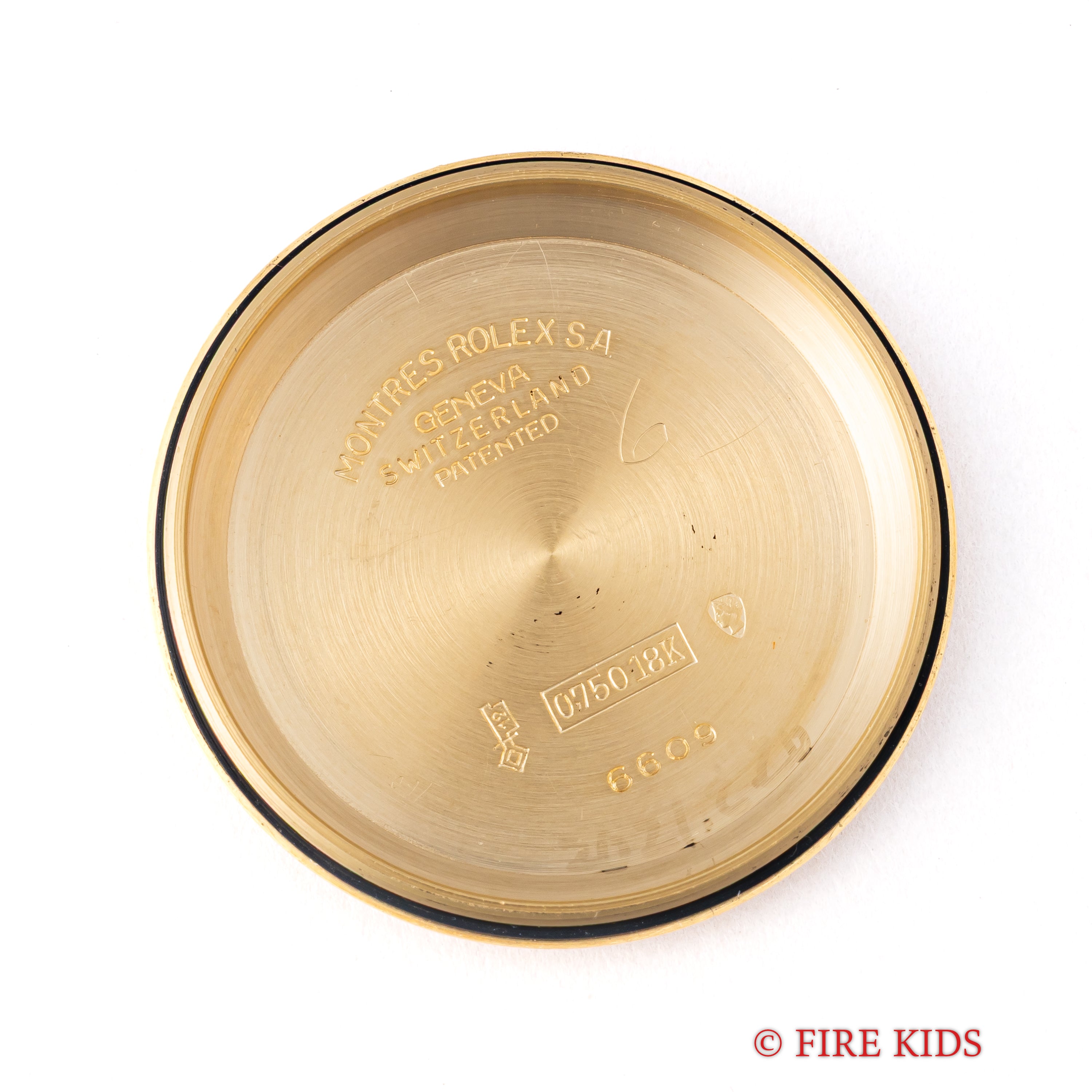 ロレックス 18金無垢サンダーバード オリジナルトロピカルダイヤル 1957年製 Ref.6609 赤黒カレンダー 純正金無垢ブレス