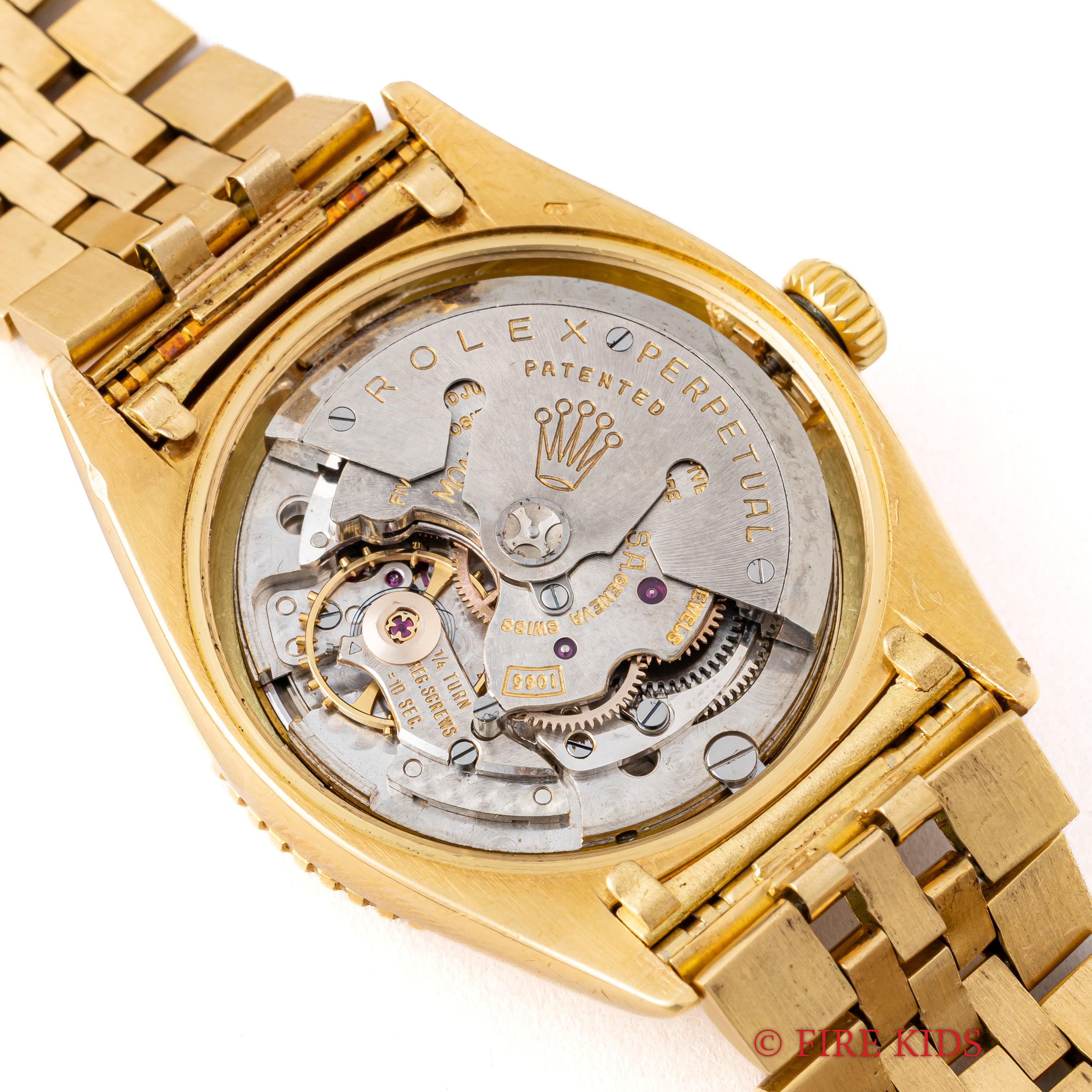 ロレックス 18金無垢サンダーバード オリジナルトロピカルダイヤル 1957年製 Ref.6609 赤黒カレンダー 純正金無垢ブレス