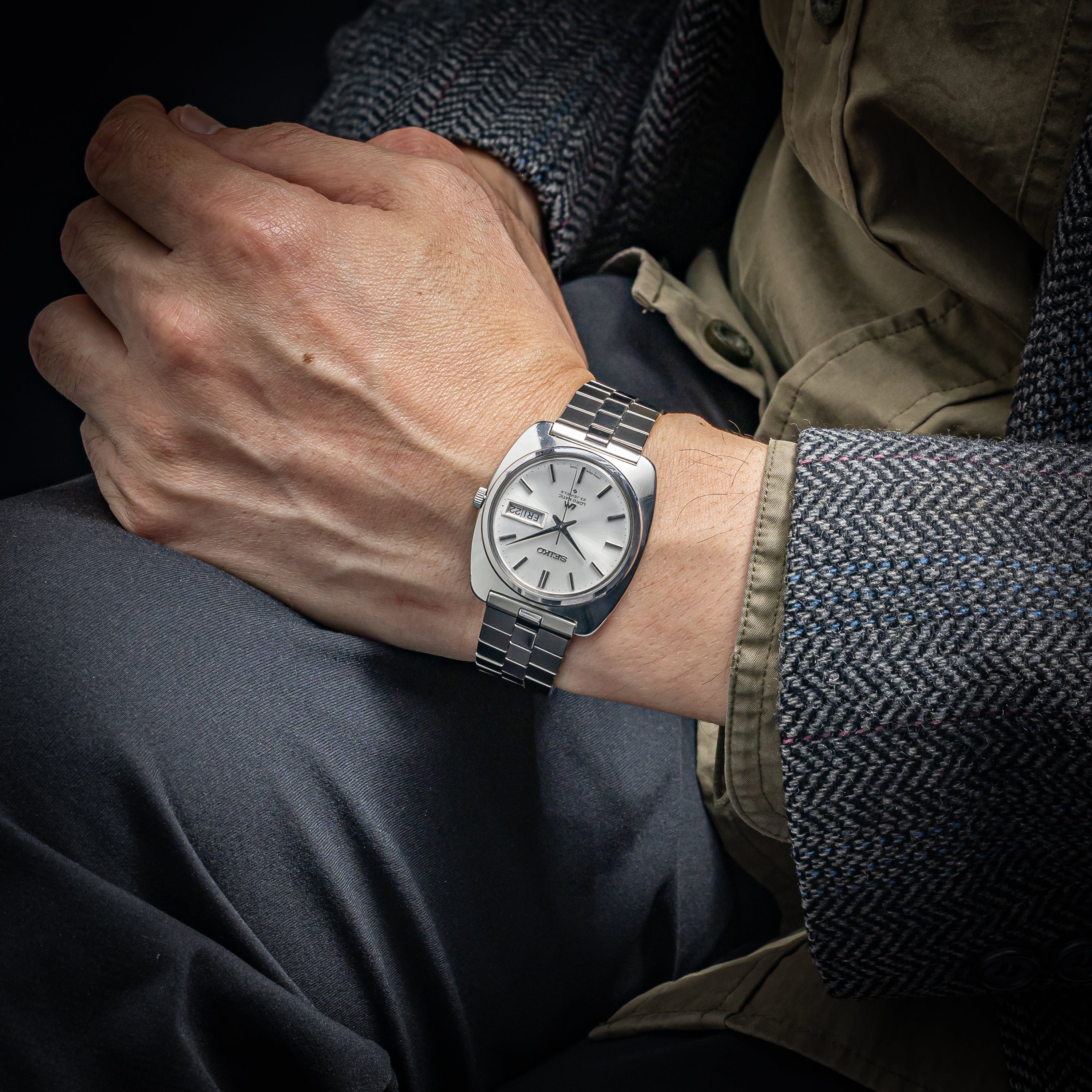273：『メンズ　SEIKO　ロードマチック』 セイコー ロードマチック 1969年製 ブレス付き リネン模様