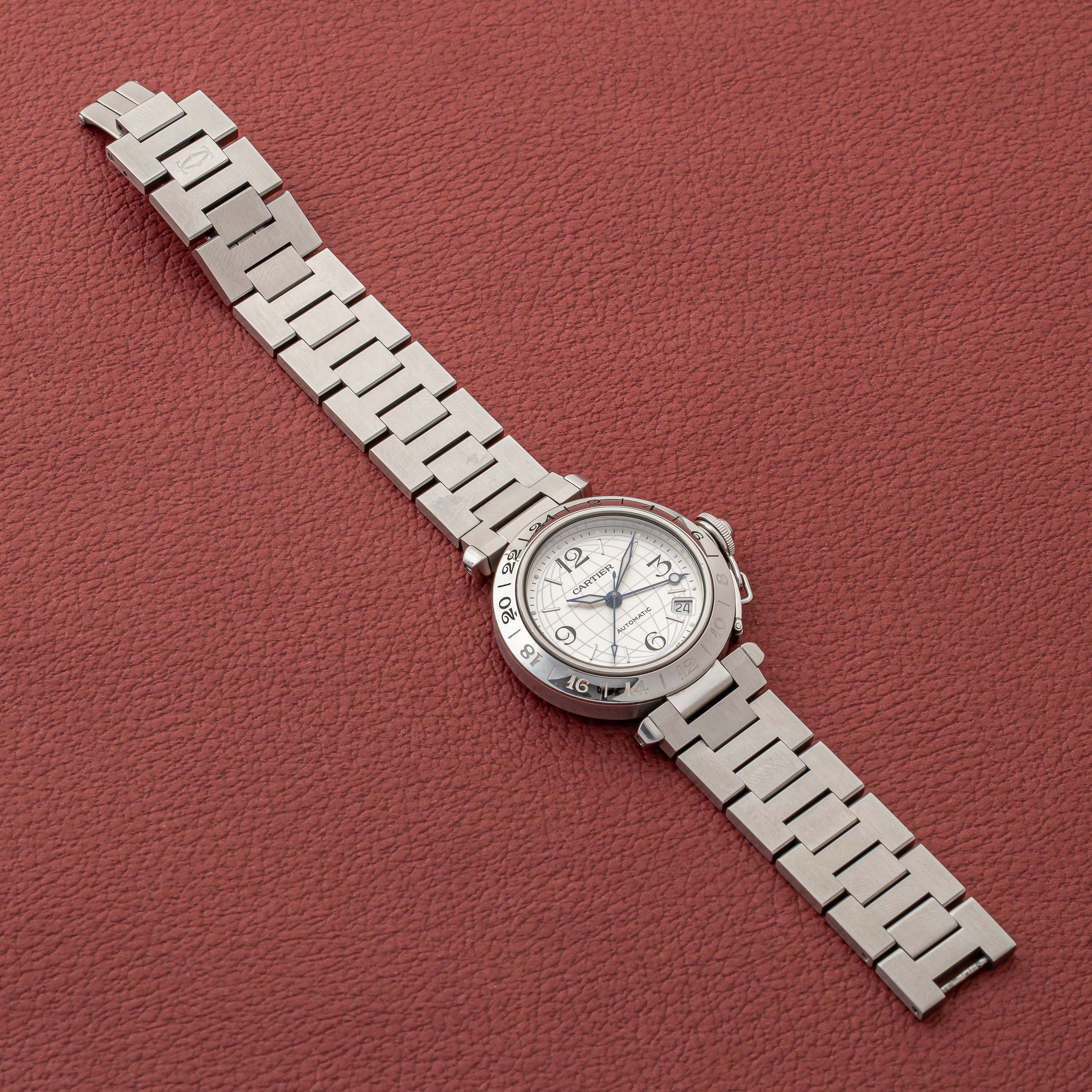 カルティエ パシャC メリディアン 2000年代製 Ref.2377 GMT シルバーダイヤル