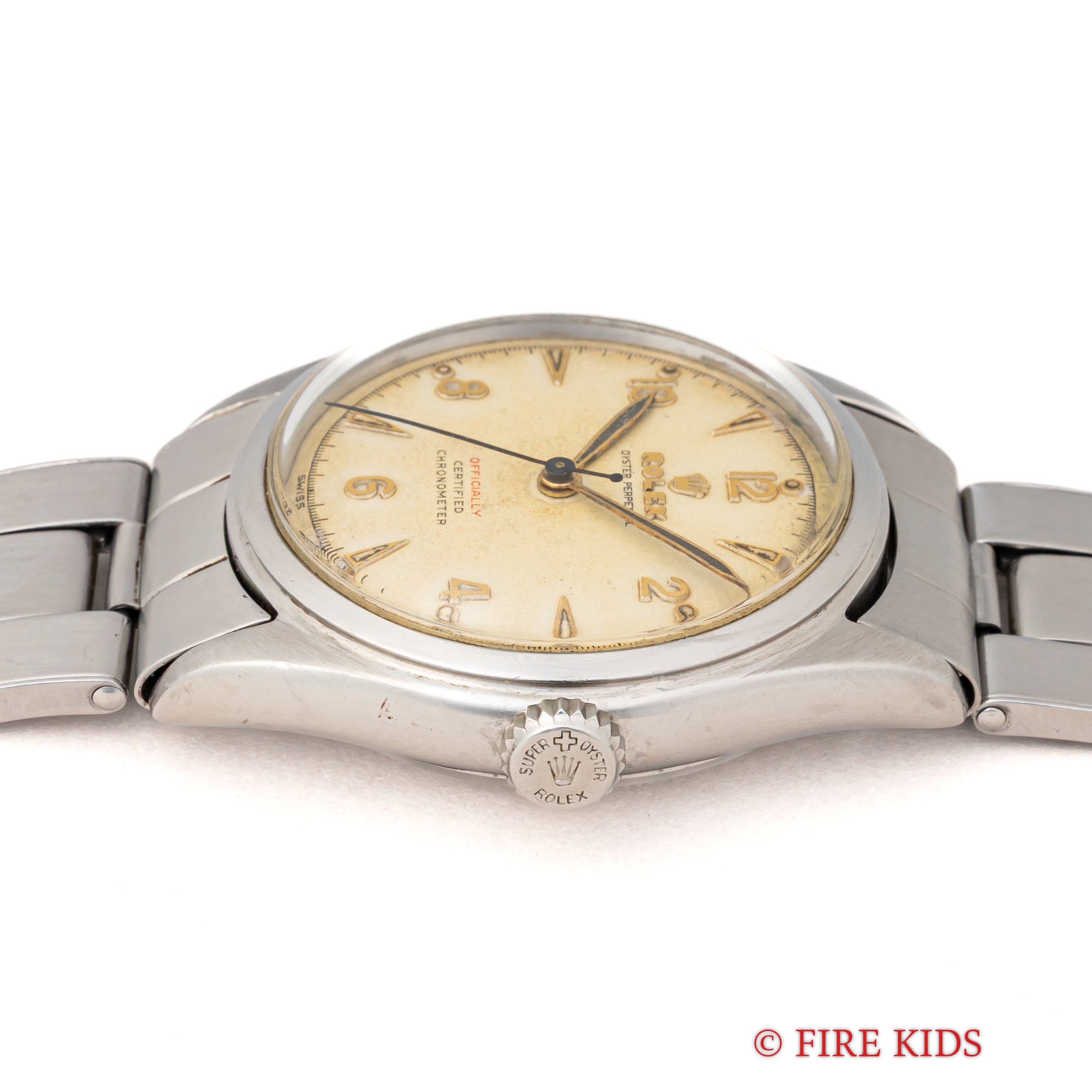 ロレックス セミバブルバック スーパーオイスターリューズ 1951年製 赤OFFICIALLY Ref.6085 プロペラハンド