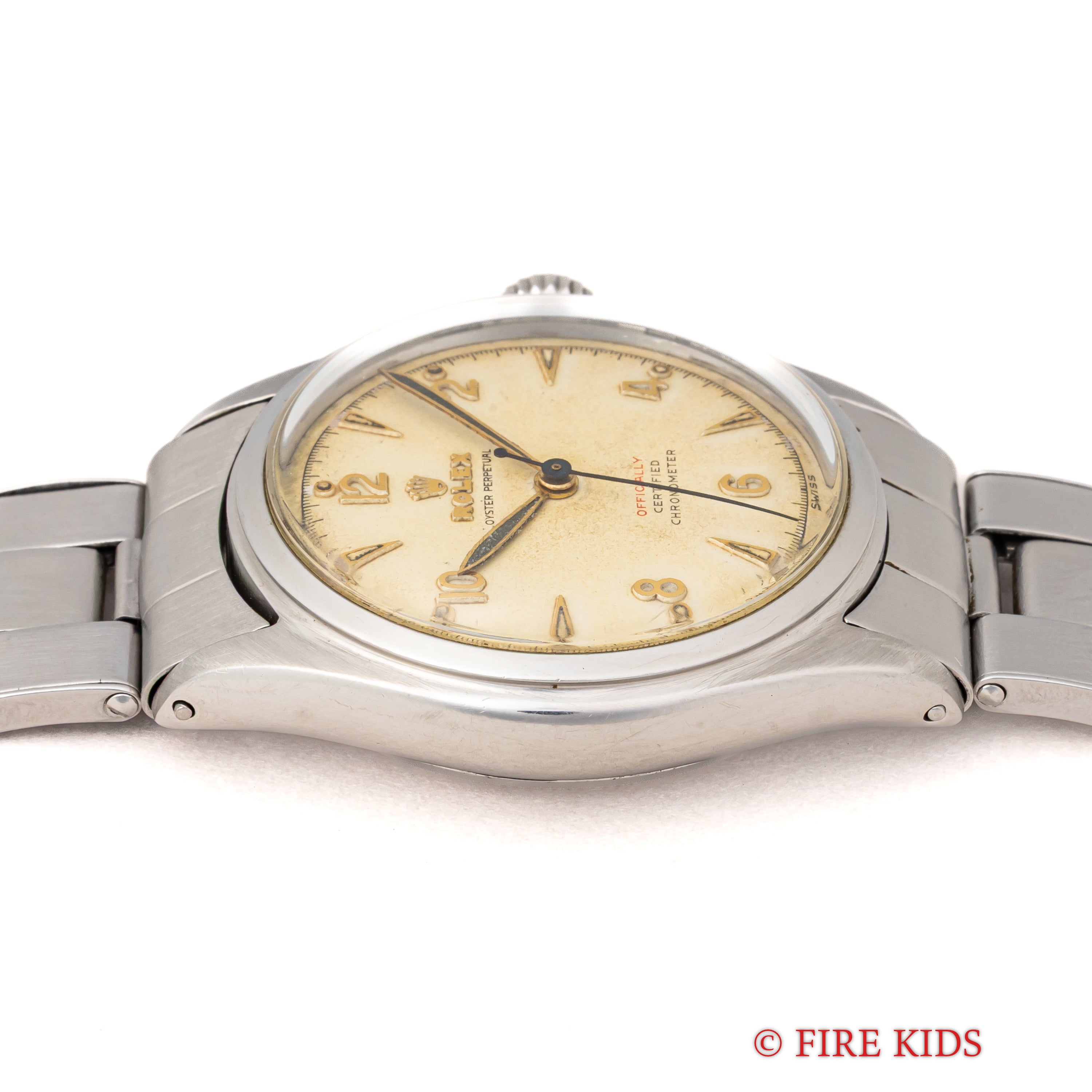 ロレックス セミバブルバック スーパーオイスターリューズ 1951年製 赤OFFICIALLY Ref.6085 プロペラハンド