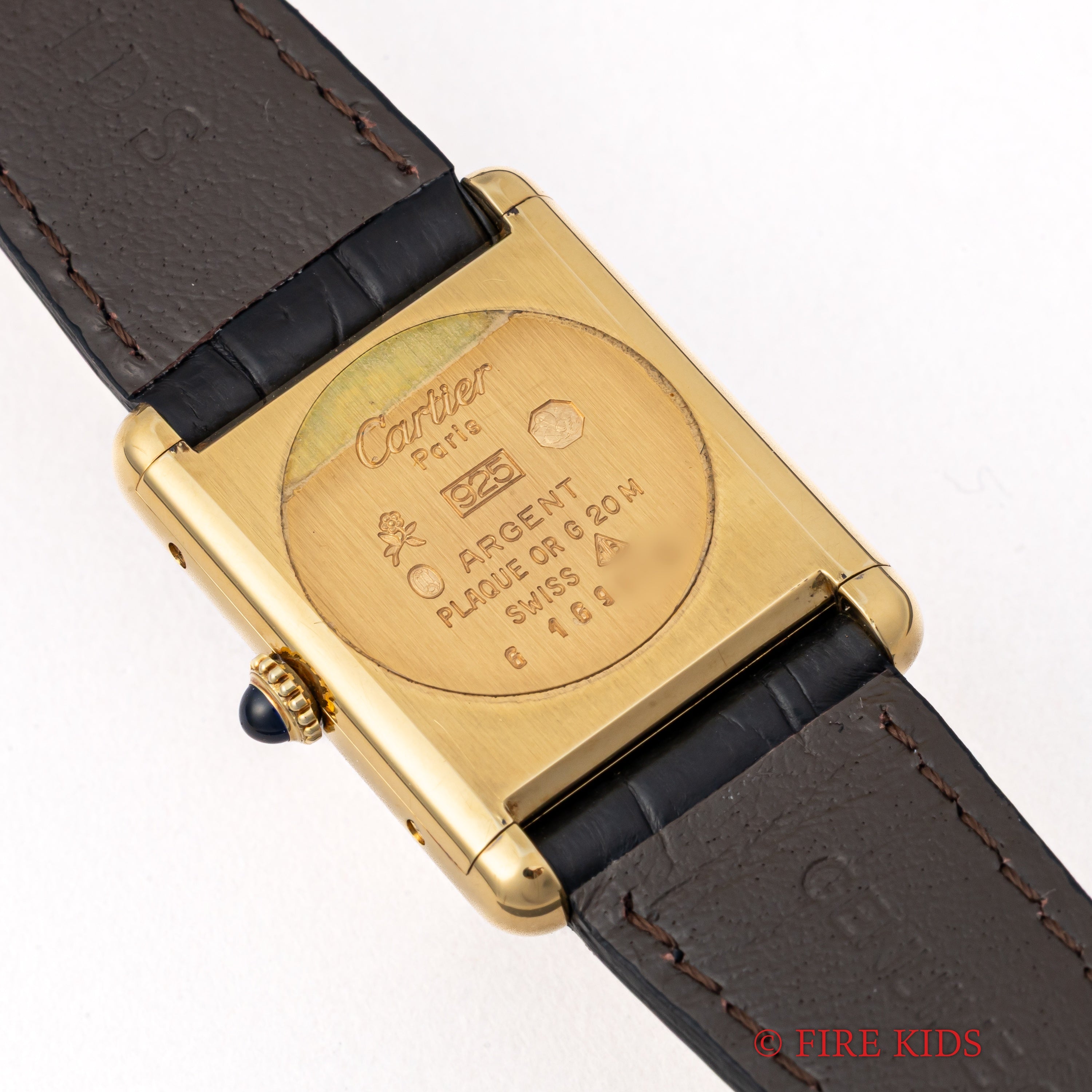 カルティエ マストタンク 1980年代製 LMサイズ ブラックローマンダイヤル 純正尾錠、箱、ギャラ付き