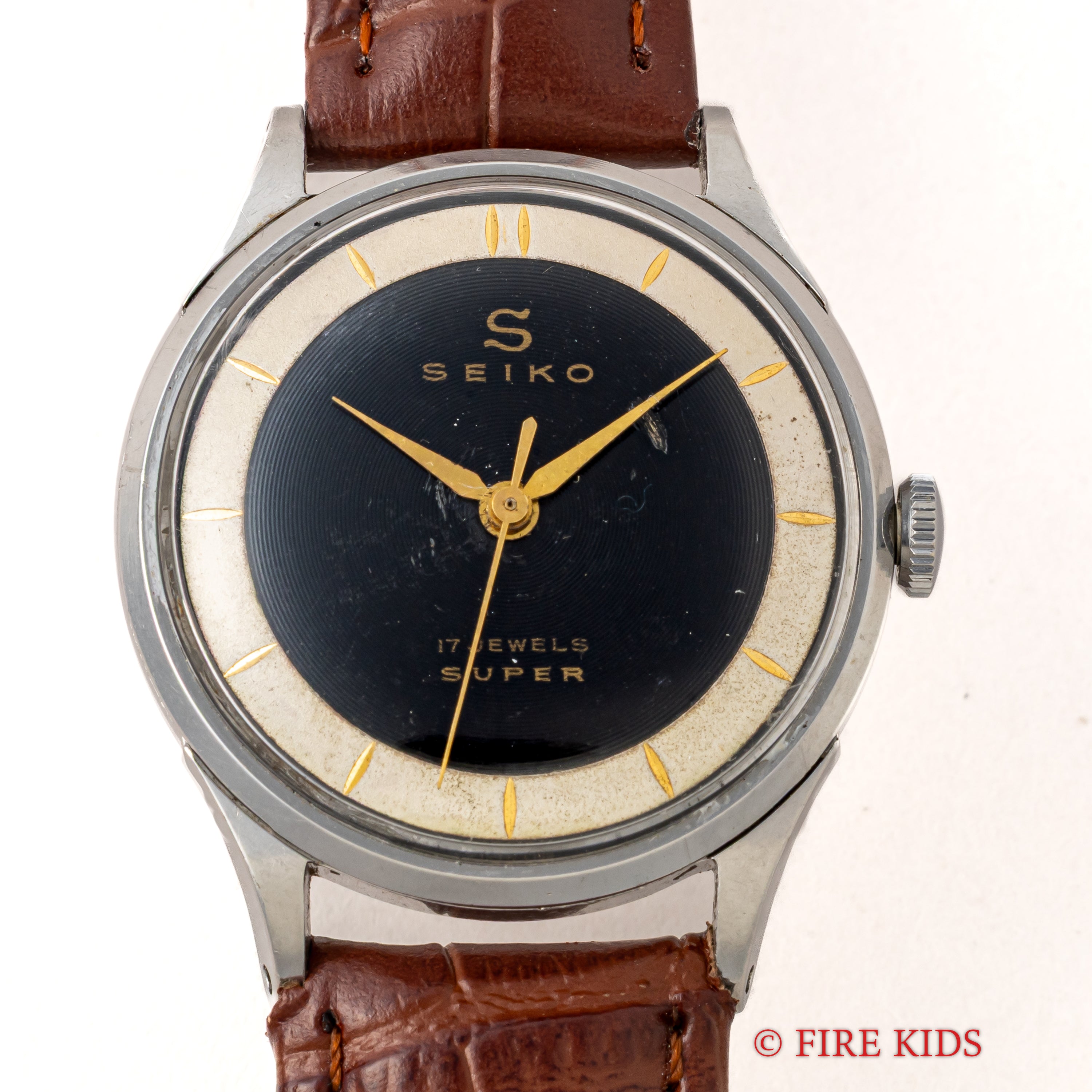 セイコー スーパー ツートンレコードダイヤル 1955年製 Ref.13006 17石手巻 SSケース