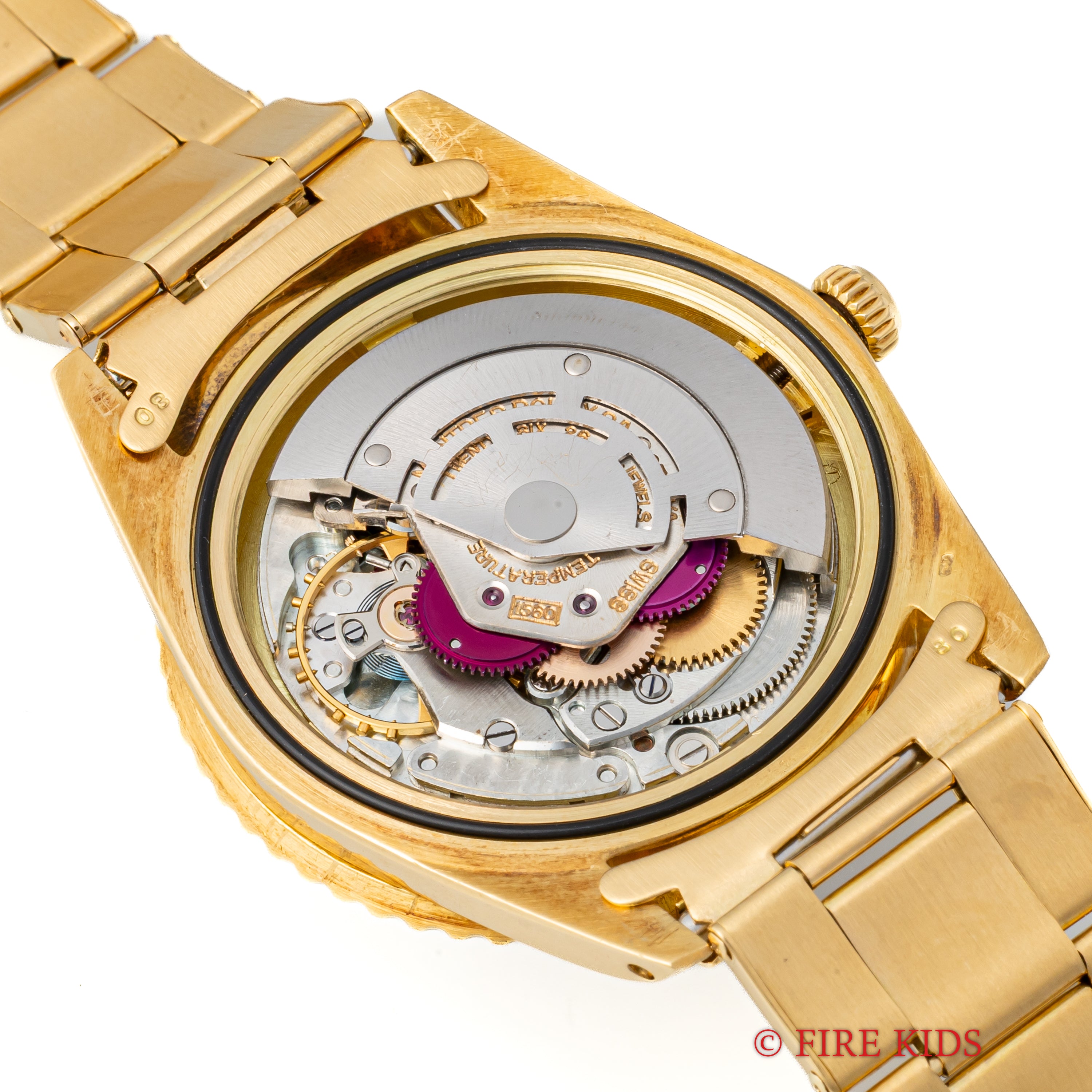 ロレックス 18金無垢GMTマスター Ref.1675 1964年製 ガードレス 茶ツボ ドーフィンハンド 純正金無垢リベットブレス