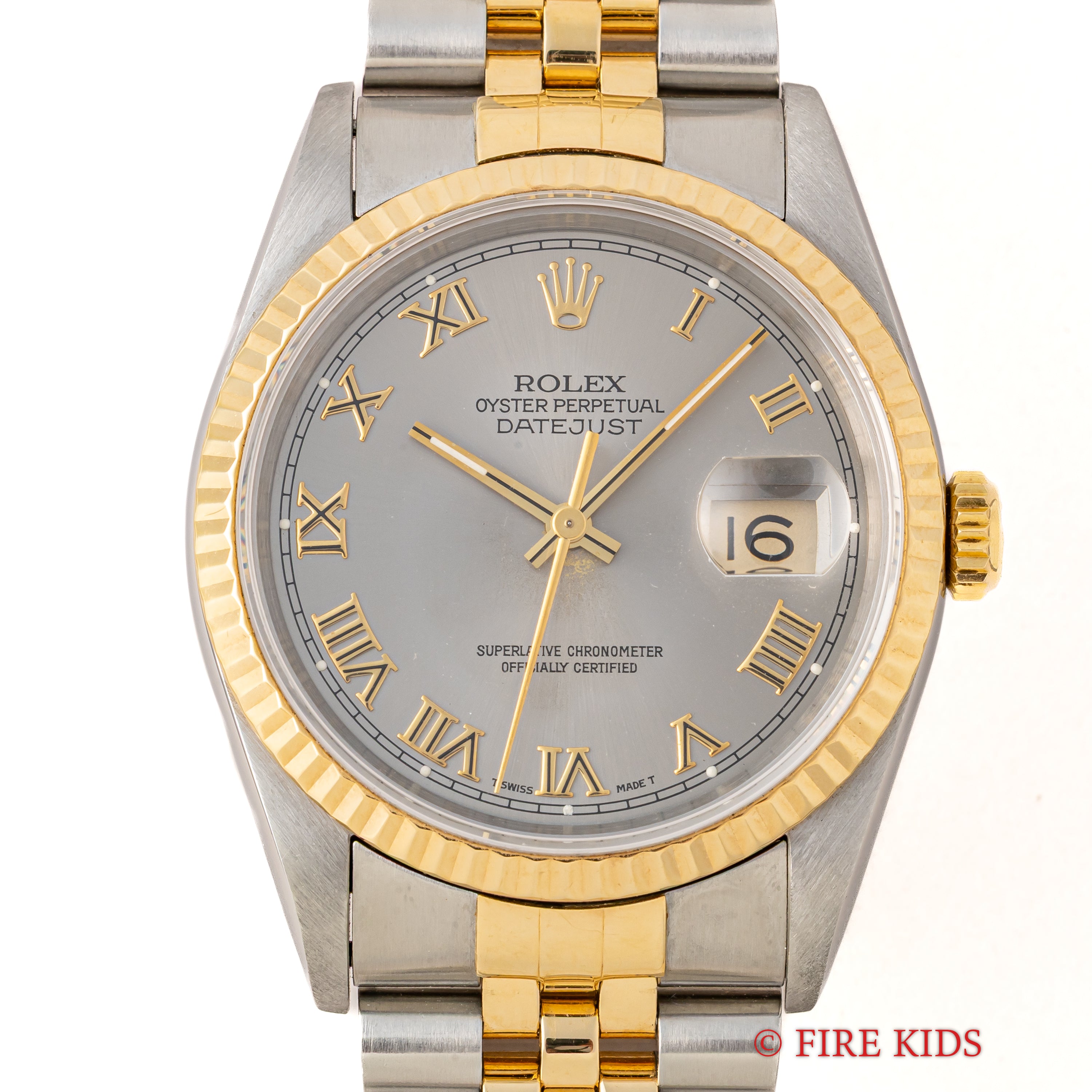 ロレックス デイトジャスト 1991年製 コンビ Ref.16233 グレーローマン