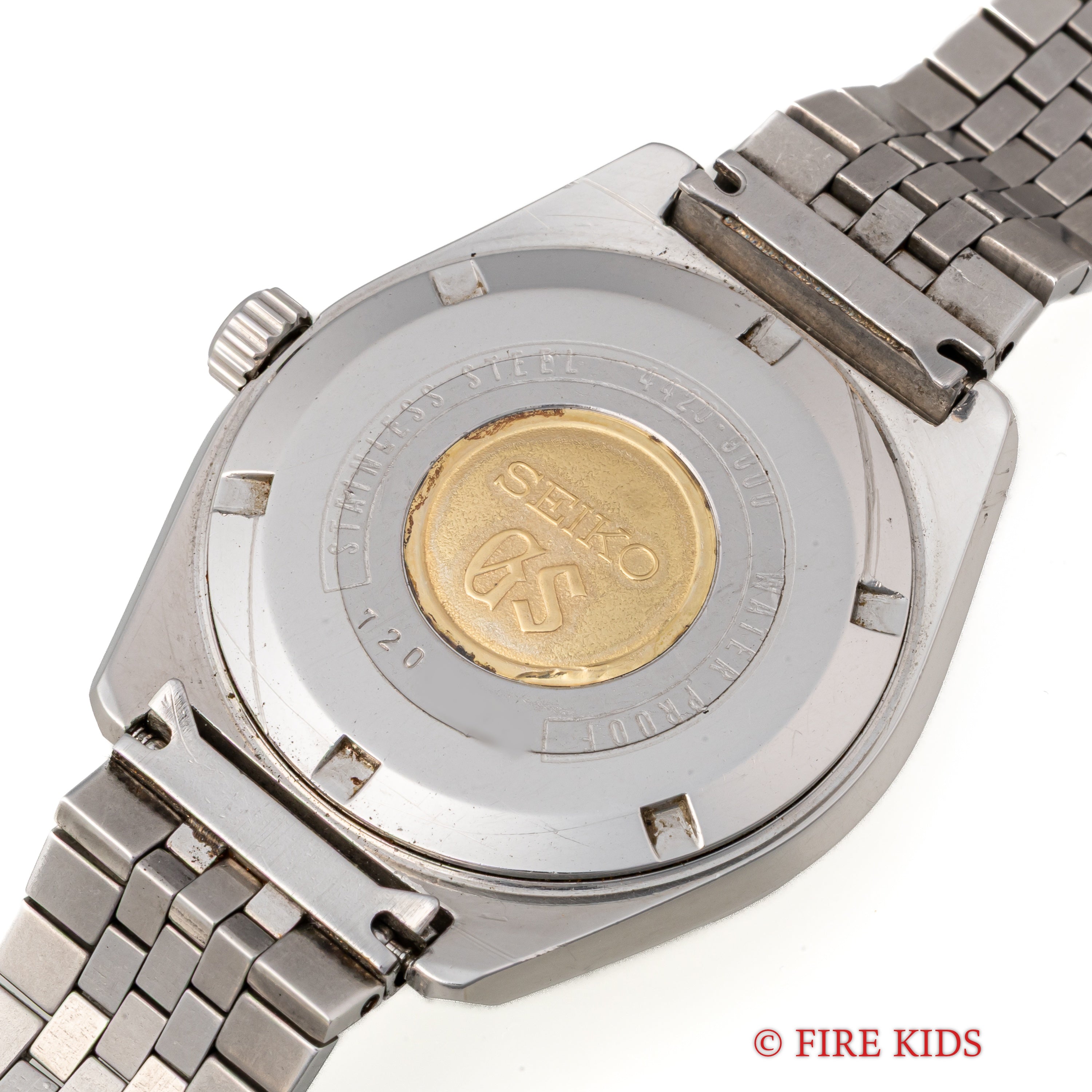 グランドセイコー 手巻き 1967年製 44GS前期 手巻 Ref.4420-9000 GSブレス 箱付 革ベルト尾錠付