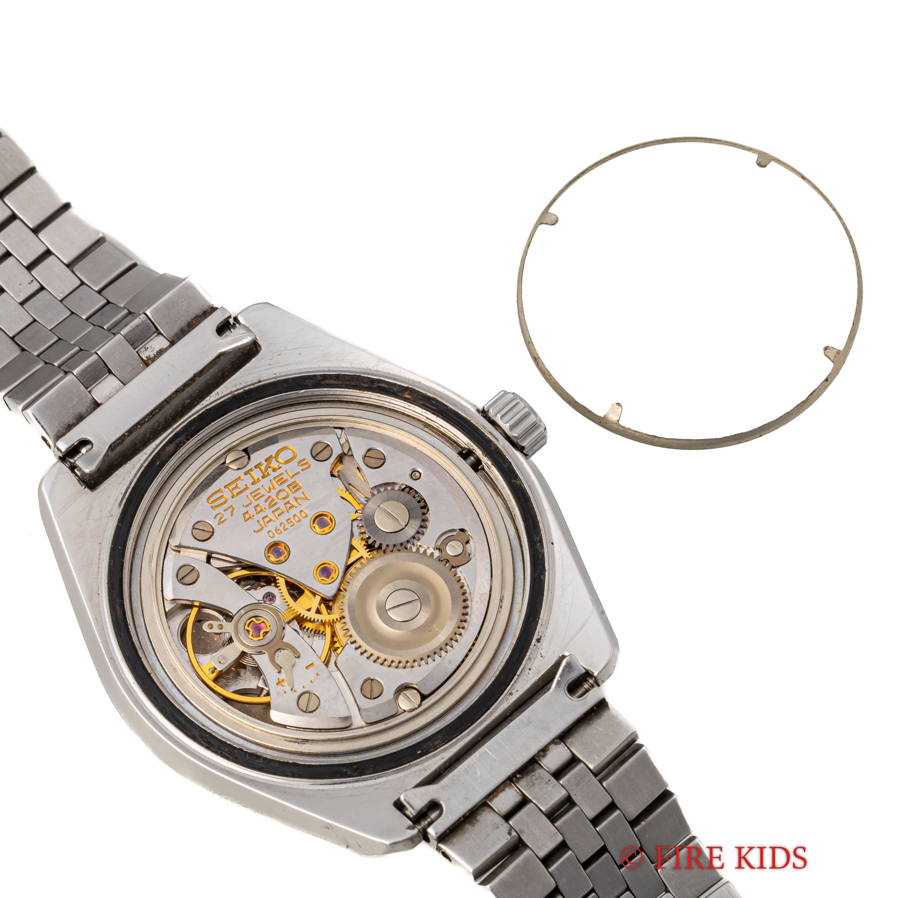 グランドセイコー 手巻き 1967年製 44GS前期 手巻 Ref.4420-9000 GSブレス 箱付 革ベルト尾錠付