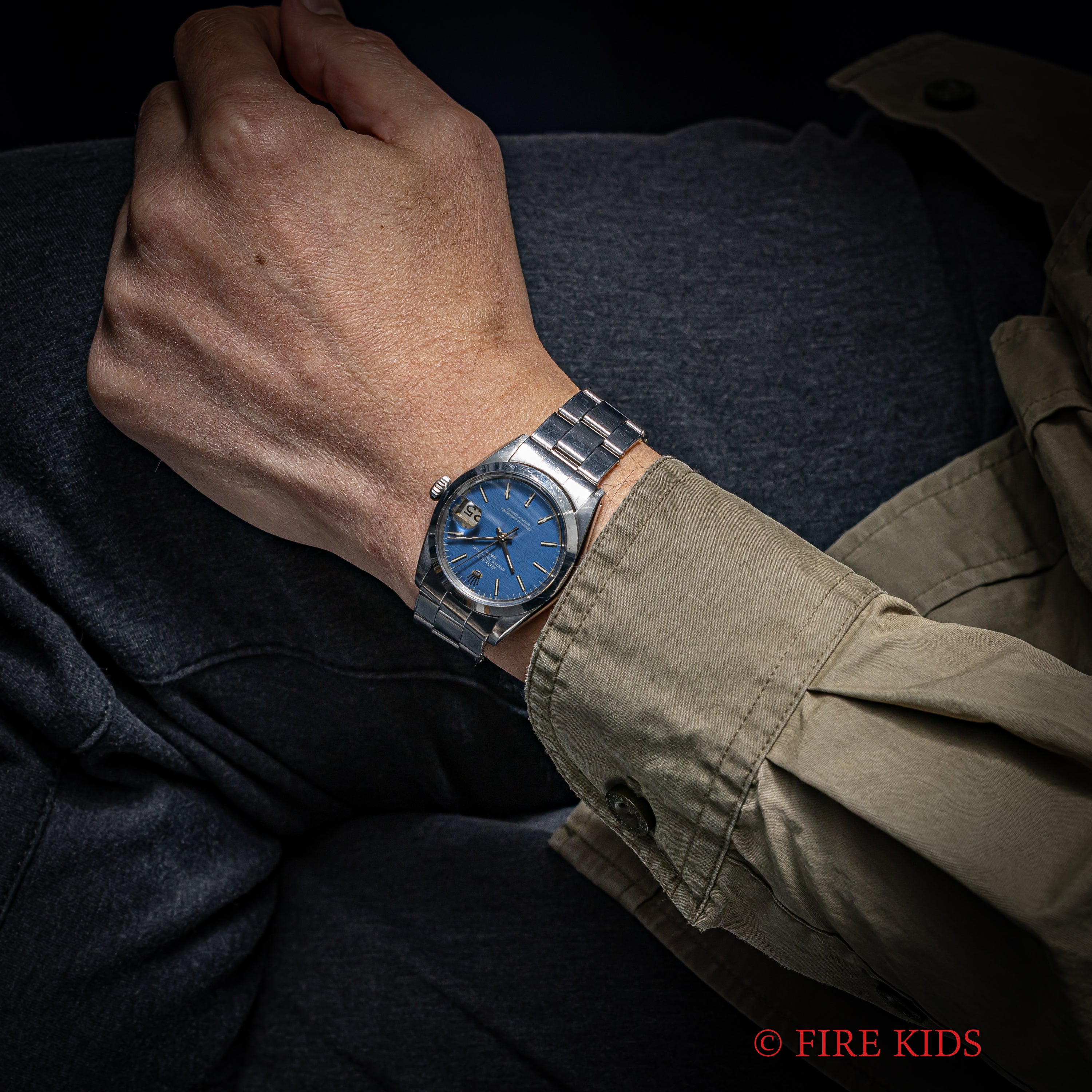 ロレックス 1966年製  オイスターパーペチュアルデイト 自動巻き Ref.1500 ブルーダイヤル 純正リベットブレス