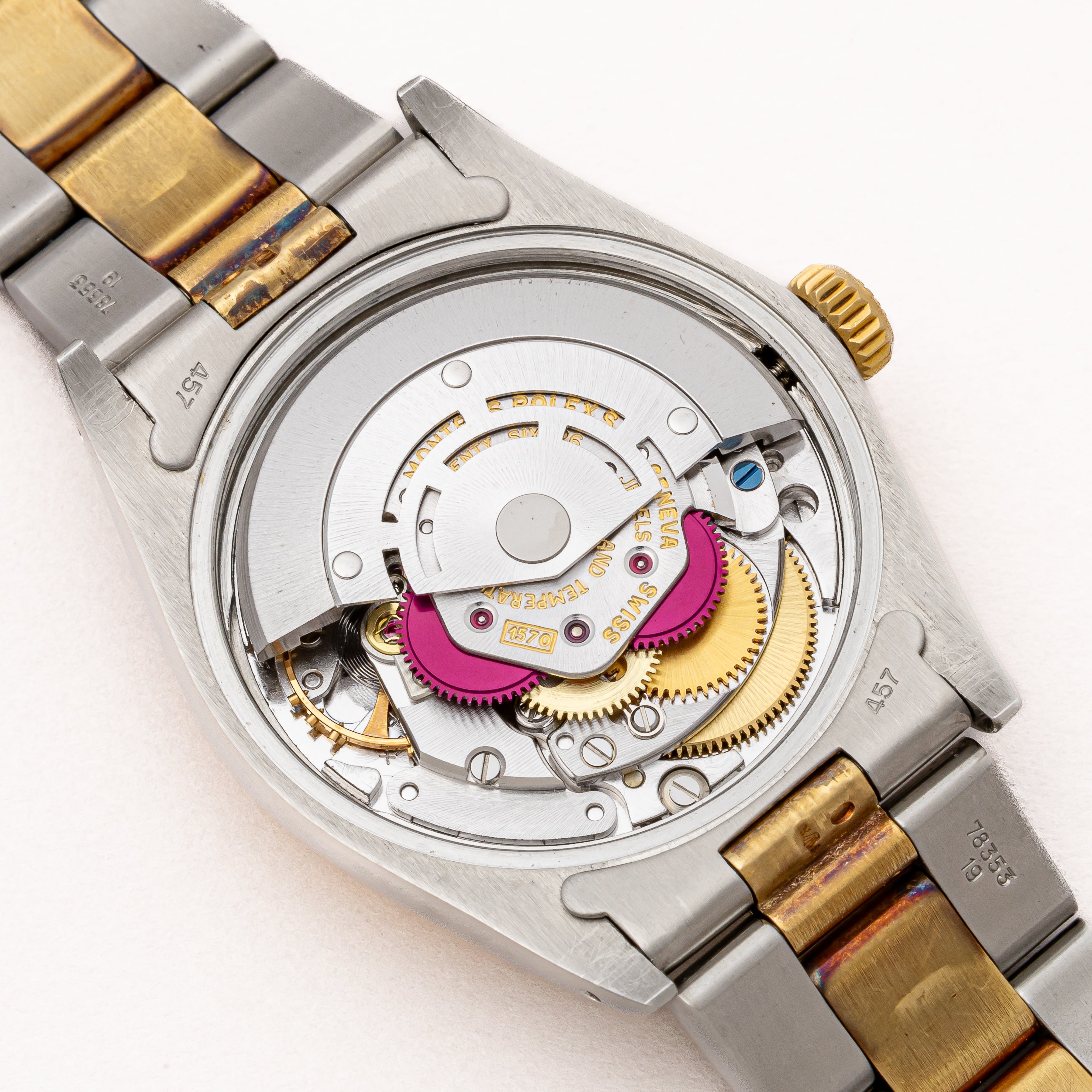 ロレックス ROLEX 純正 駒 コマ コンビ オイスターパーペチュアル ロレックス 1972年製 オイスターパーペチュアルデイト コンビ