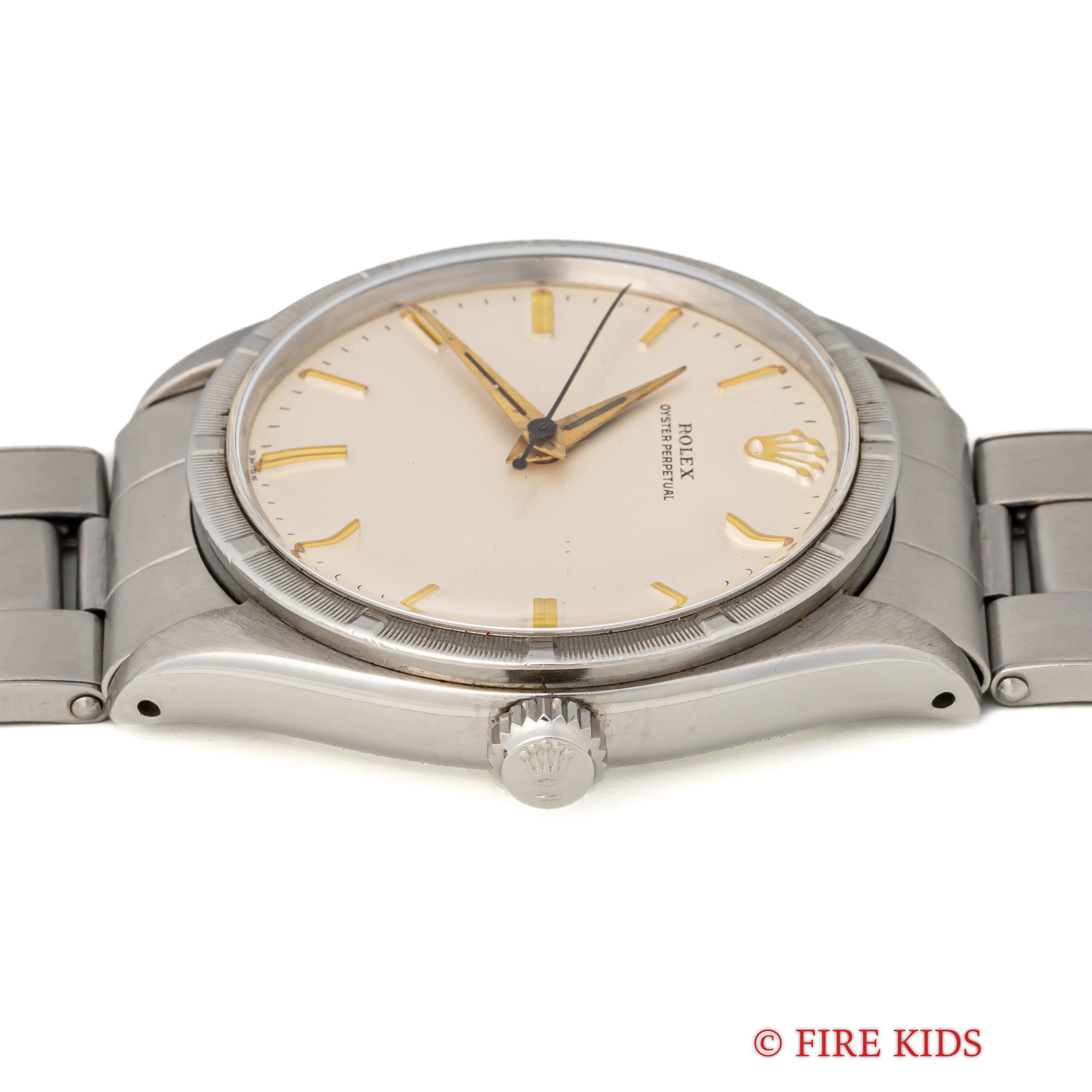 ロレックス オイスターパーペチュアル 1959年製 Ref.1007最初期型 ホワイトダイヤル 純正リベットブレス