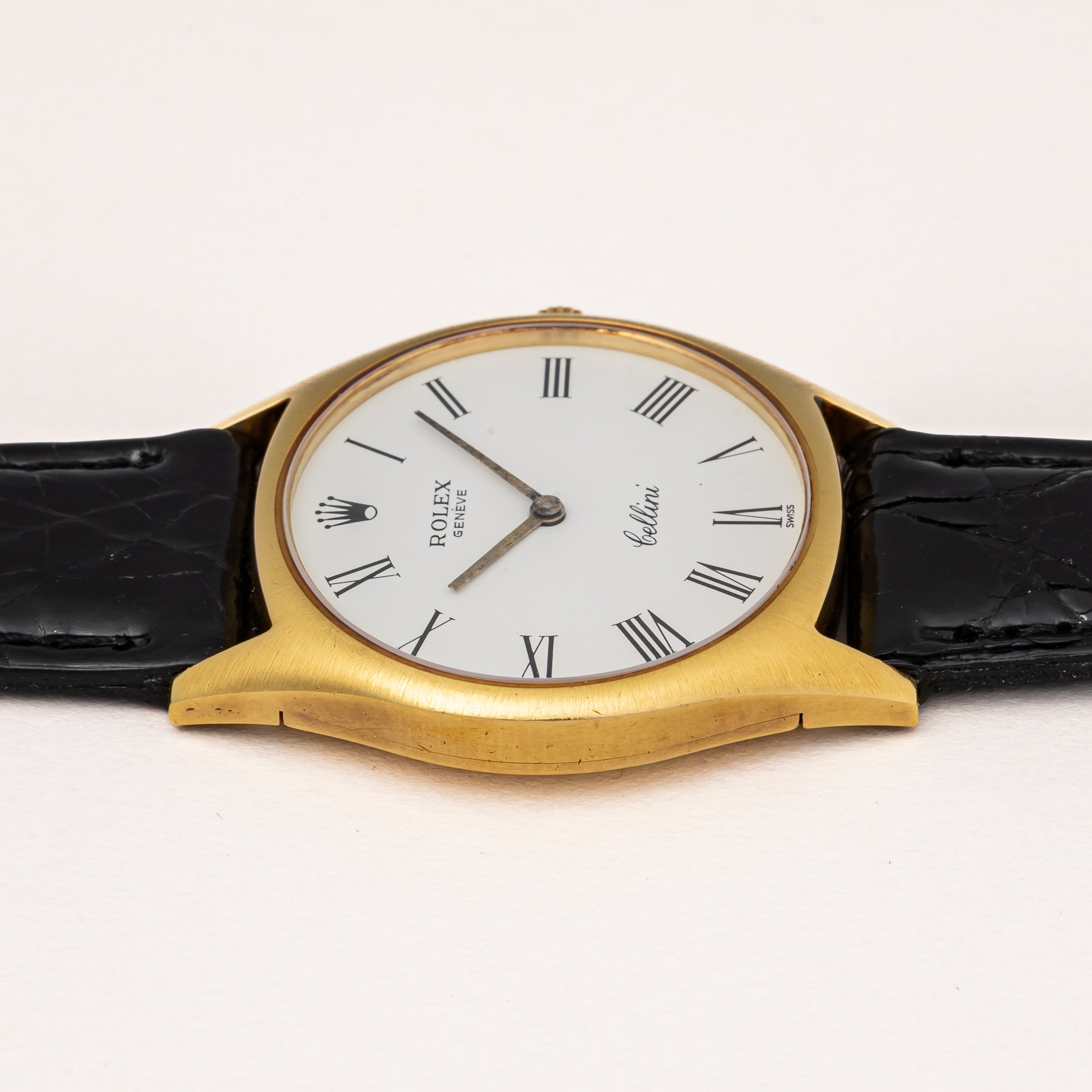 ロレックス チェリーニ 1972年製 Ref.3806 18金無垢 ホワイトローマンダイヤル 純正GF尾錠付き