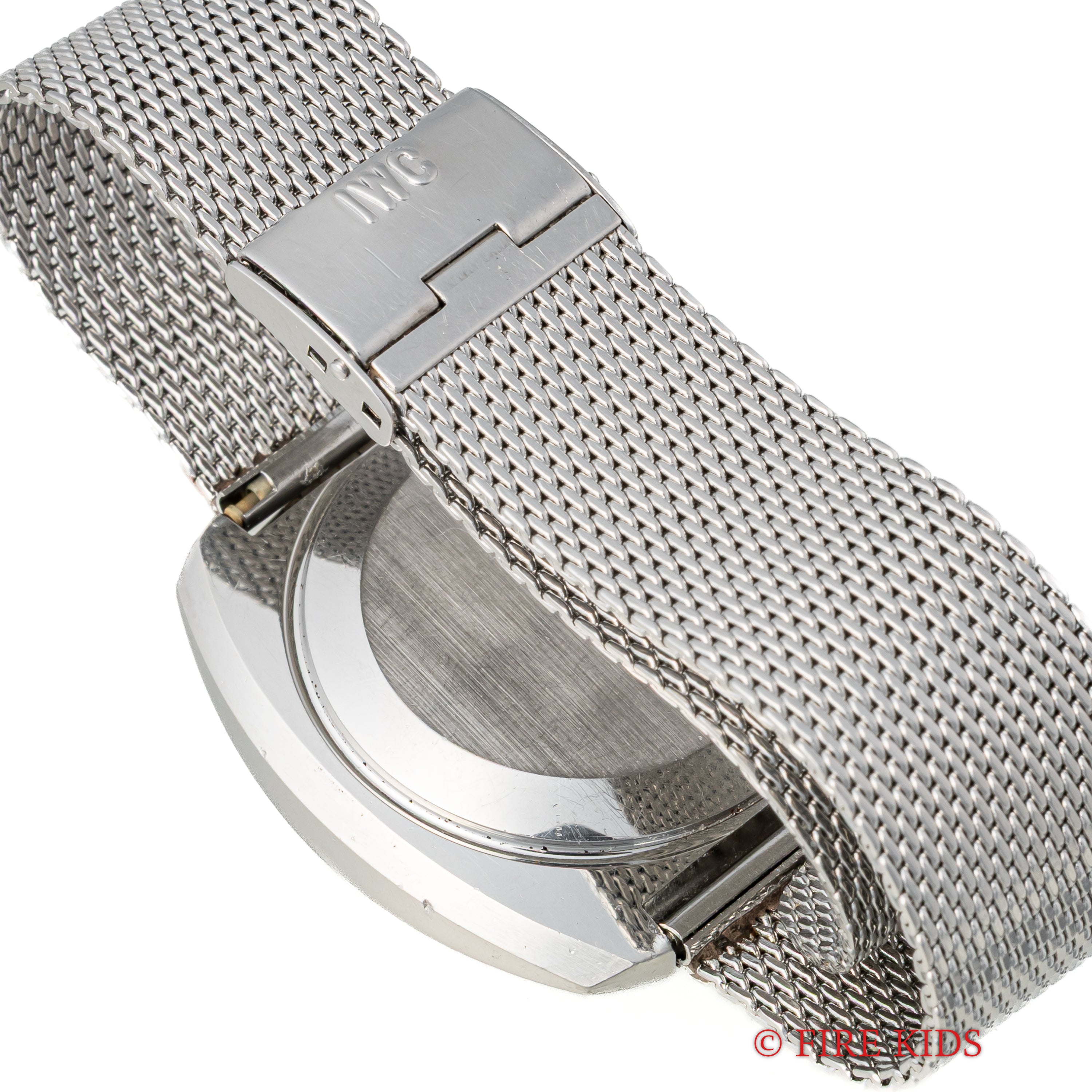 IWC ブルーマーブルダイヤル 1969年製 クッション型ケース 純正メッシュブレス Ref.R814A