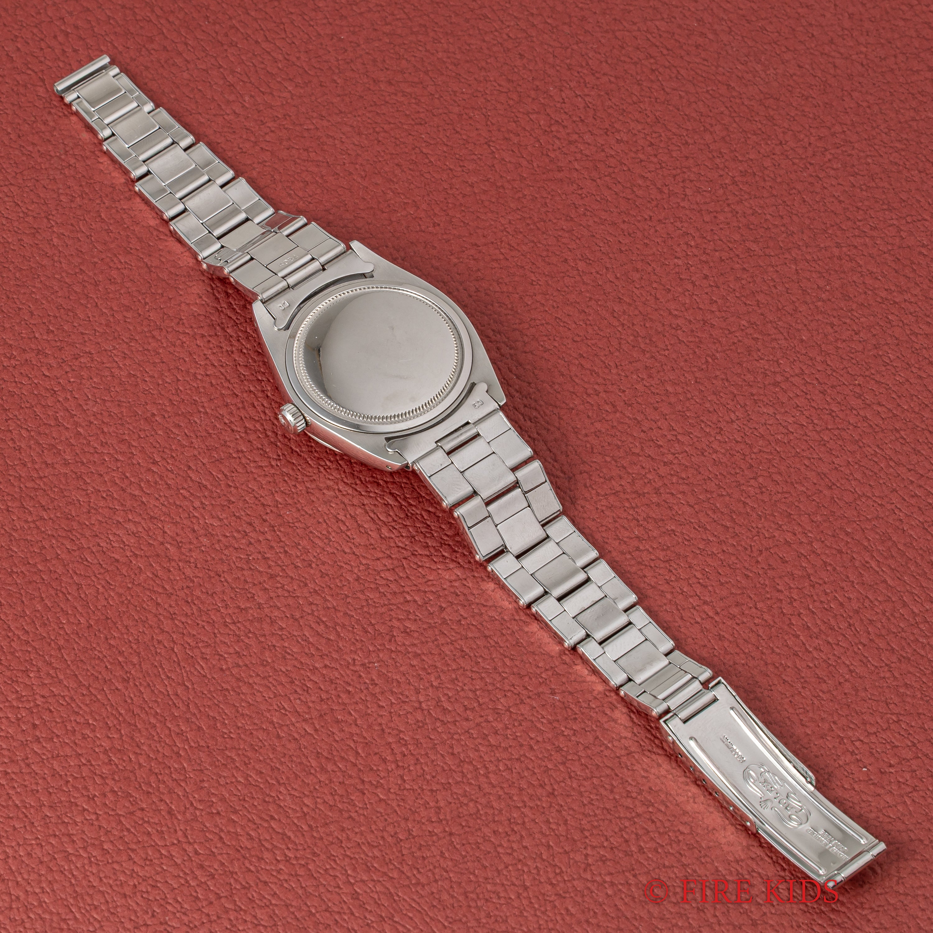 ロレックス オイスターデイト 1966年製 Ref.6694 手巻 ブラックギルトダイヤル ドーム風防 純正リベット