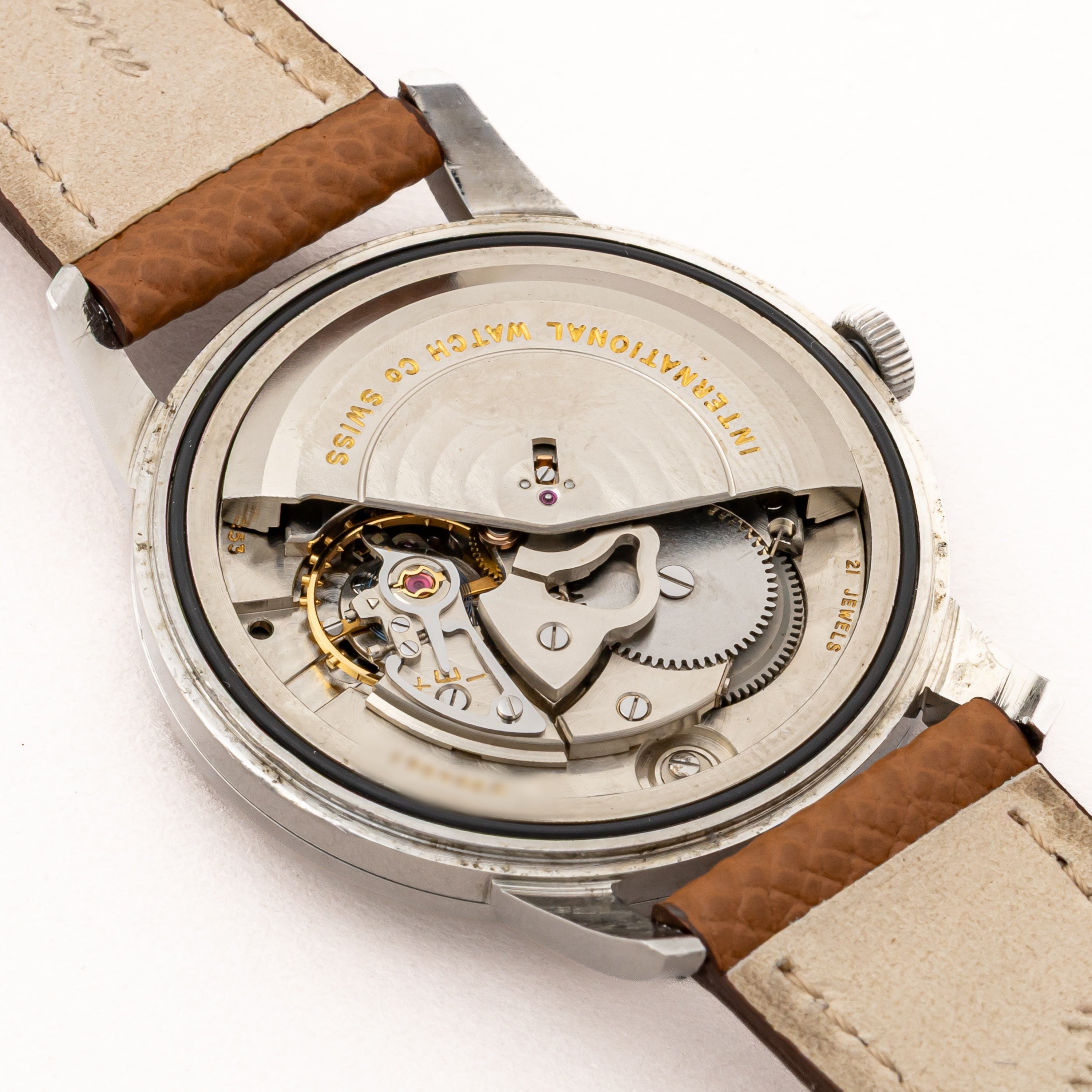 お値引きしました。IWC 音叉時計 ジャンク品 ケース付き IWC 36㎜ジャンボケース ペラトン式ノンデイト自動巻 1965年製