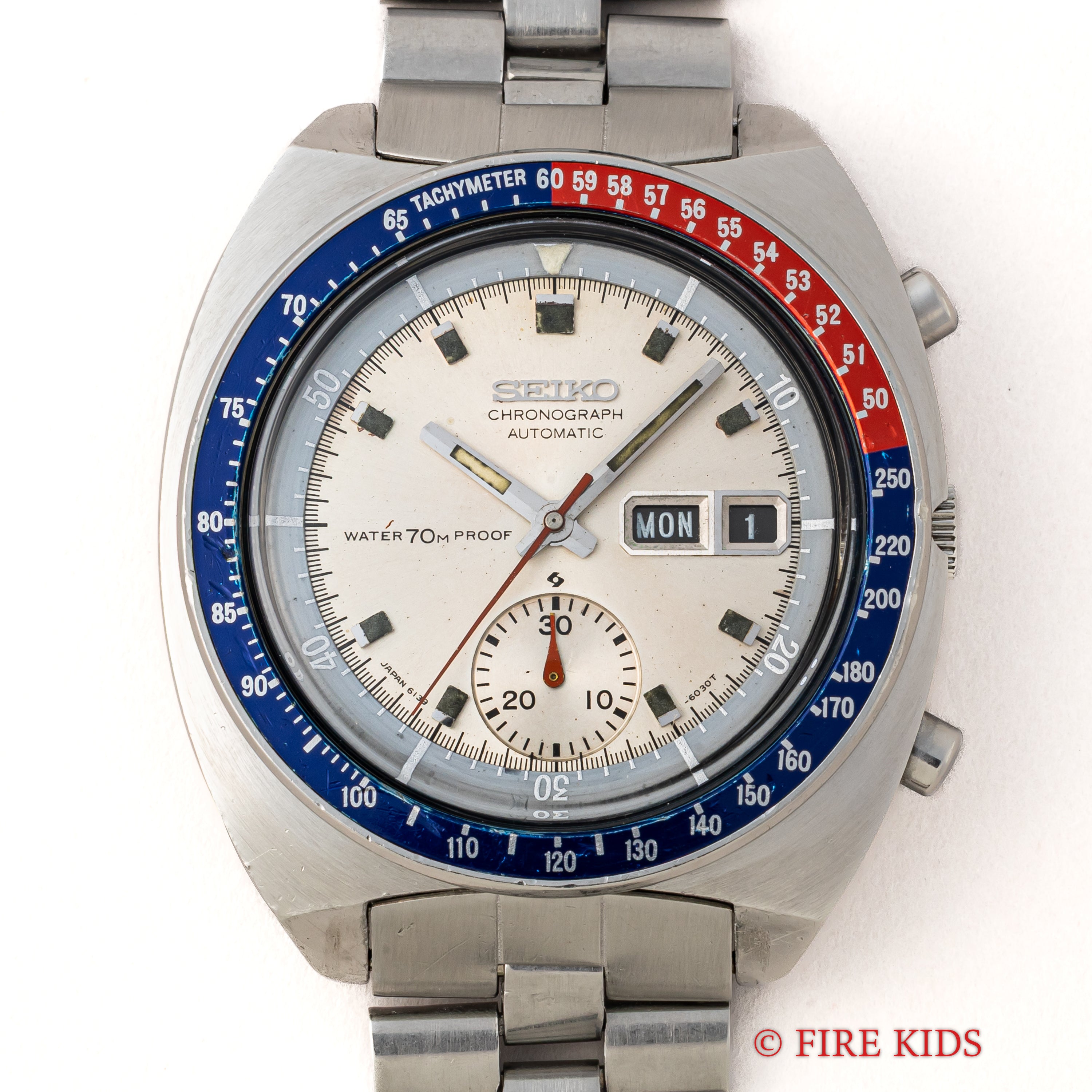 セイコー Ref.6139-6000 “ポーグ” シルバーダイヤル 自動巻クロノグラフ 純正ブレス付 1969年製