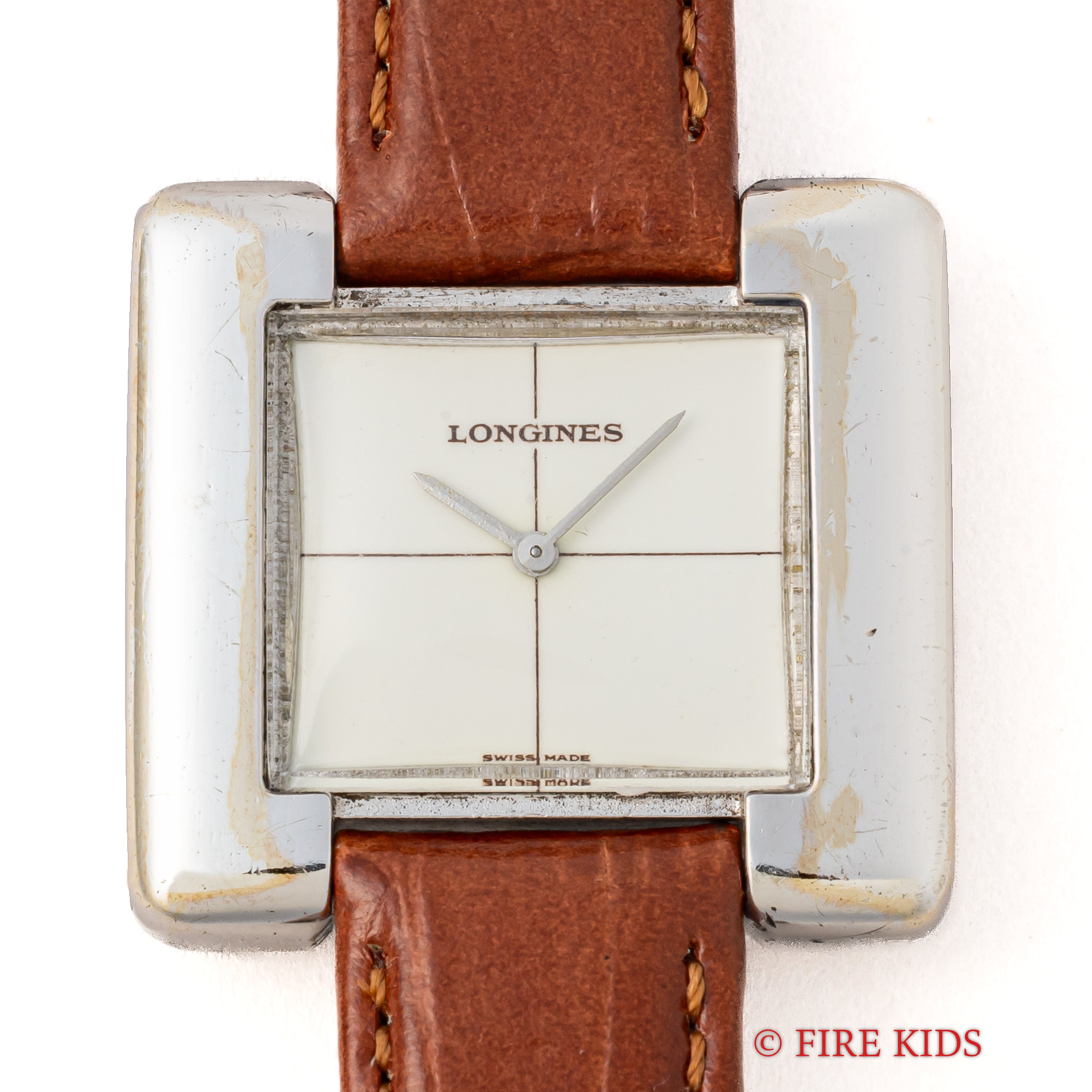 ロンジン スクエア 銀無垢ケース 手巻き 1970年代製年代製 セルジュ・マンゾンデザイン