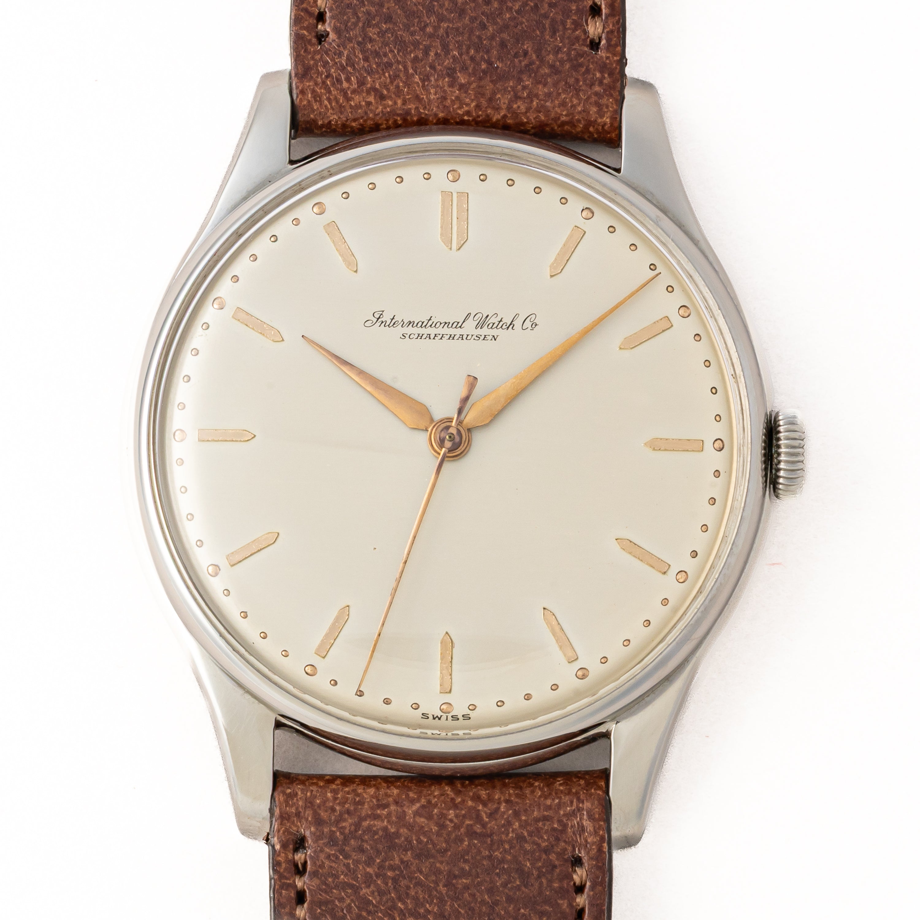 IWC 18金無垢ラウンドケース 1959年製 Cal.89 手巻き オールド