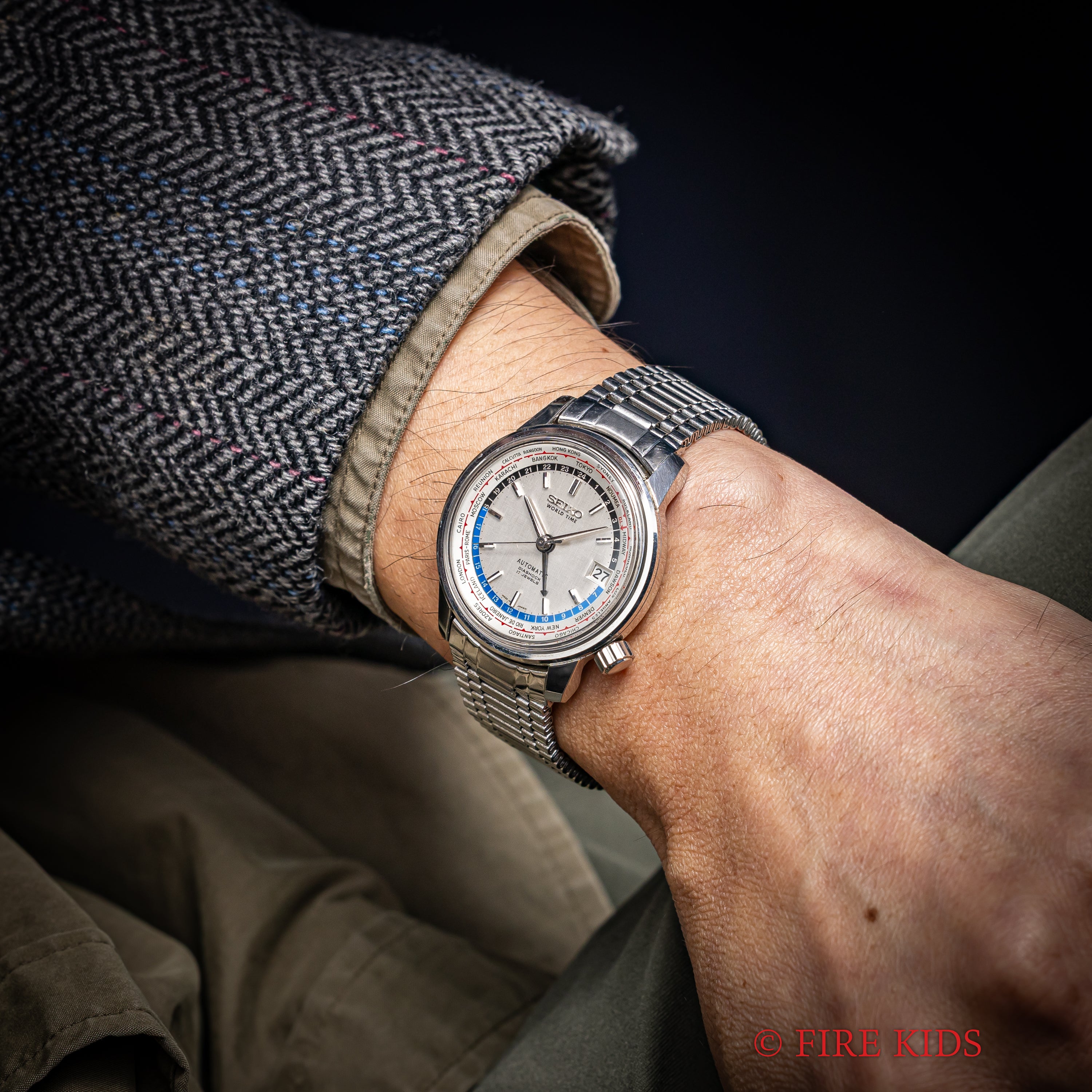 セイコー ワールドタイム1st 1964年製 Ref.6217-7000 聖火マーク オリジナルブレス