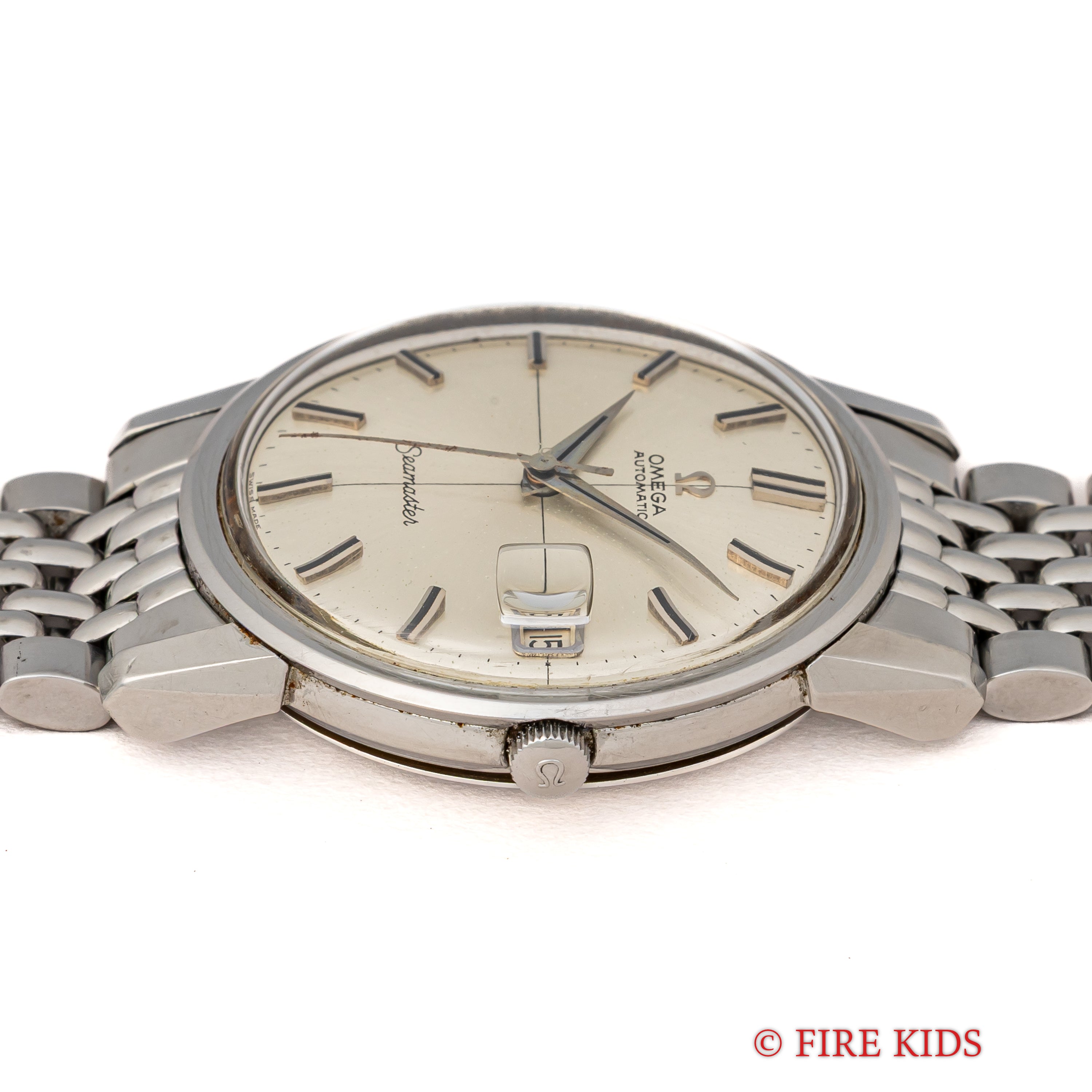 自動巻　手巻可　シーマスター オマージュ稼働　裏蓋クリア　完全ジャンク扱　余駒付 オメガ シーマスター クロノメーター 168.022 純正尾錠 新品純正