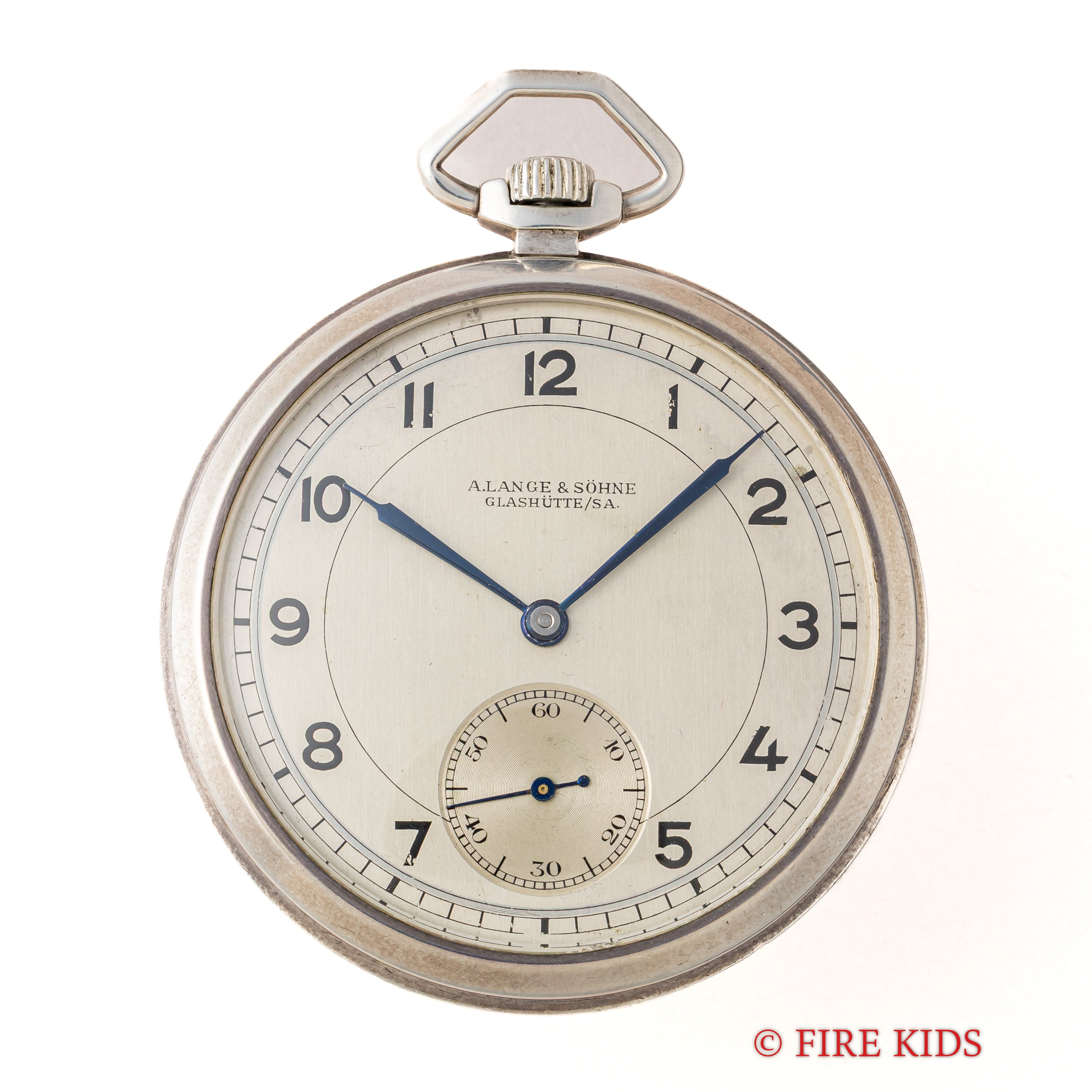 銀無垢　1930年代　LANCET A.ランゲ＆ゾーネ 銀無垢懐中時計 1930年代製 アラビアダイヤル