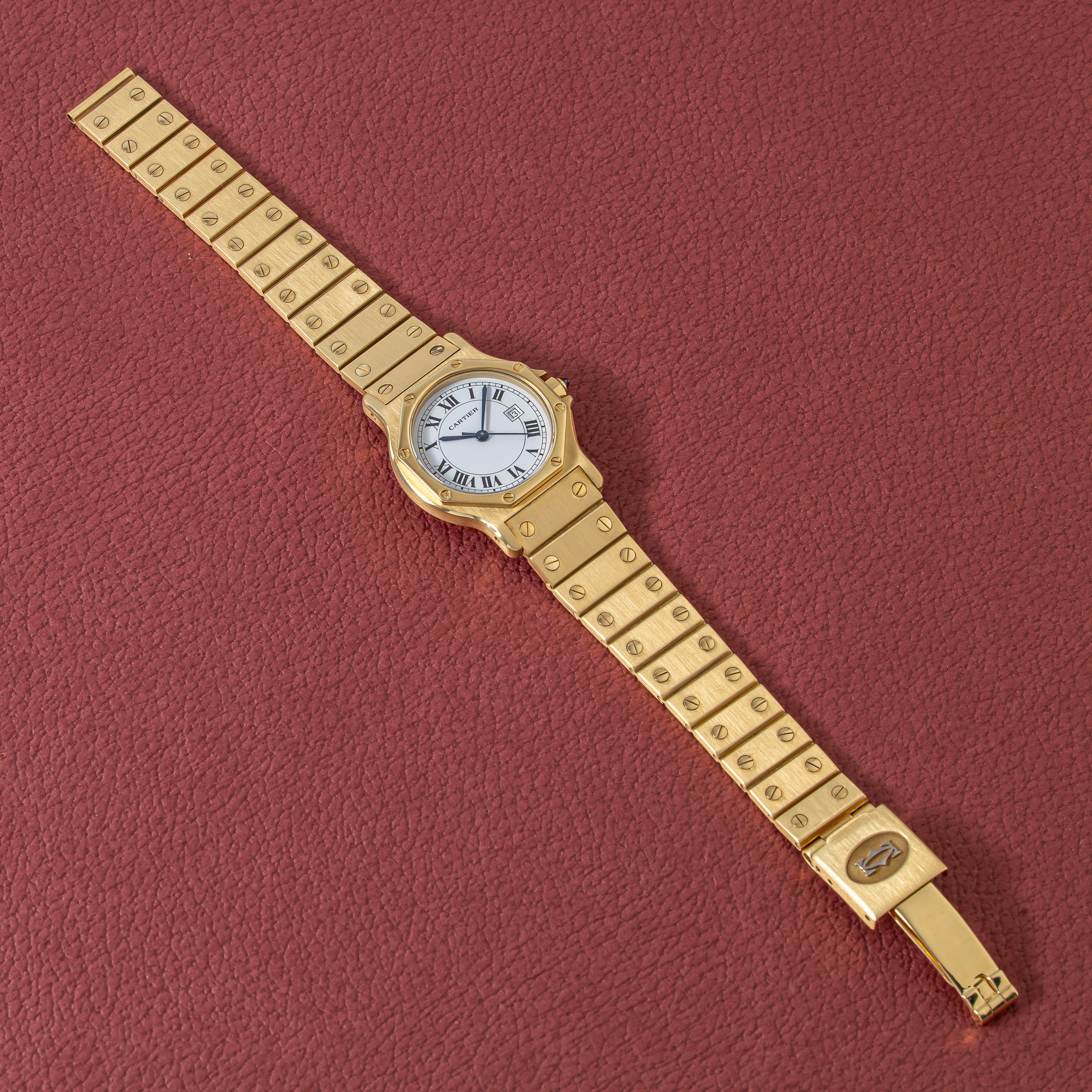 カルティエ　Cartier サントスオクタゴン　ラウンド コマ 1980's カルティエ サントス・オクタゴン LM SS/YG Cal.2671