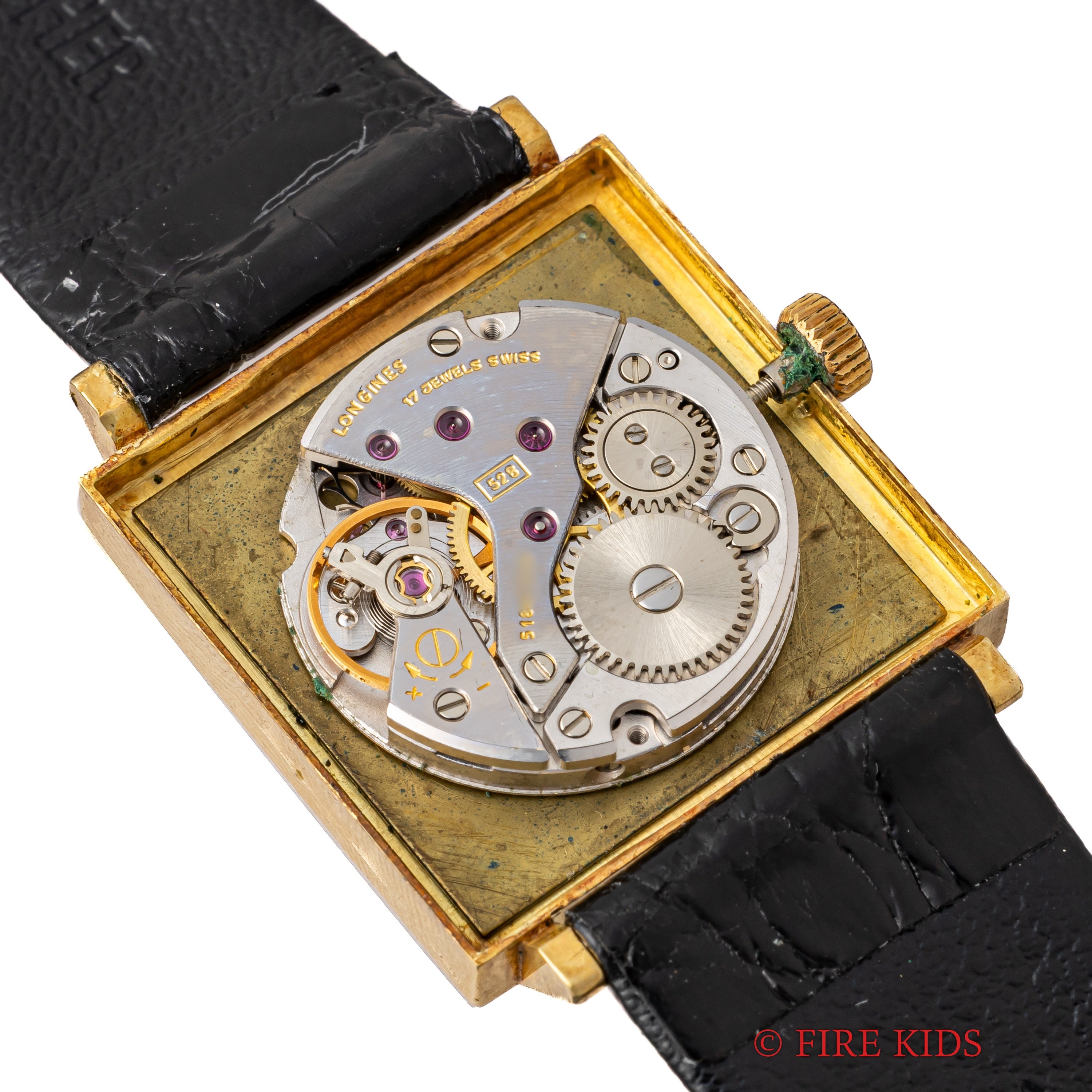 ロンジン スクエア 18金無垢イエローゴールド ダイヤ 1970年代製 手