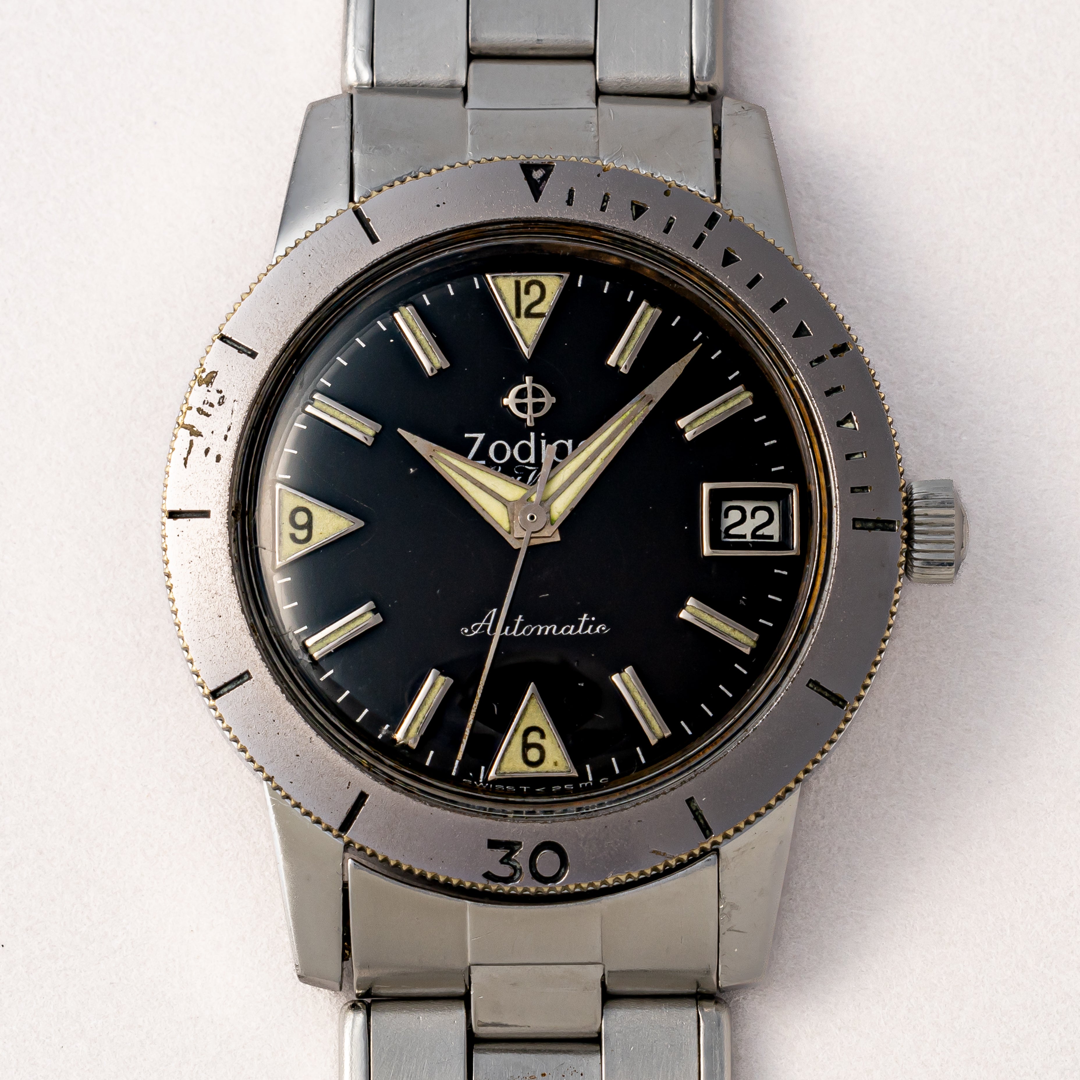 ゾディアック シーウルフ 1960年代後半~1970年代前半製 Ref.722-916 ブラックミラーダイヤル