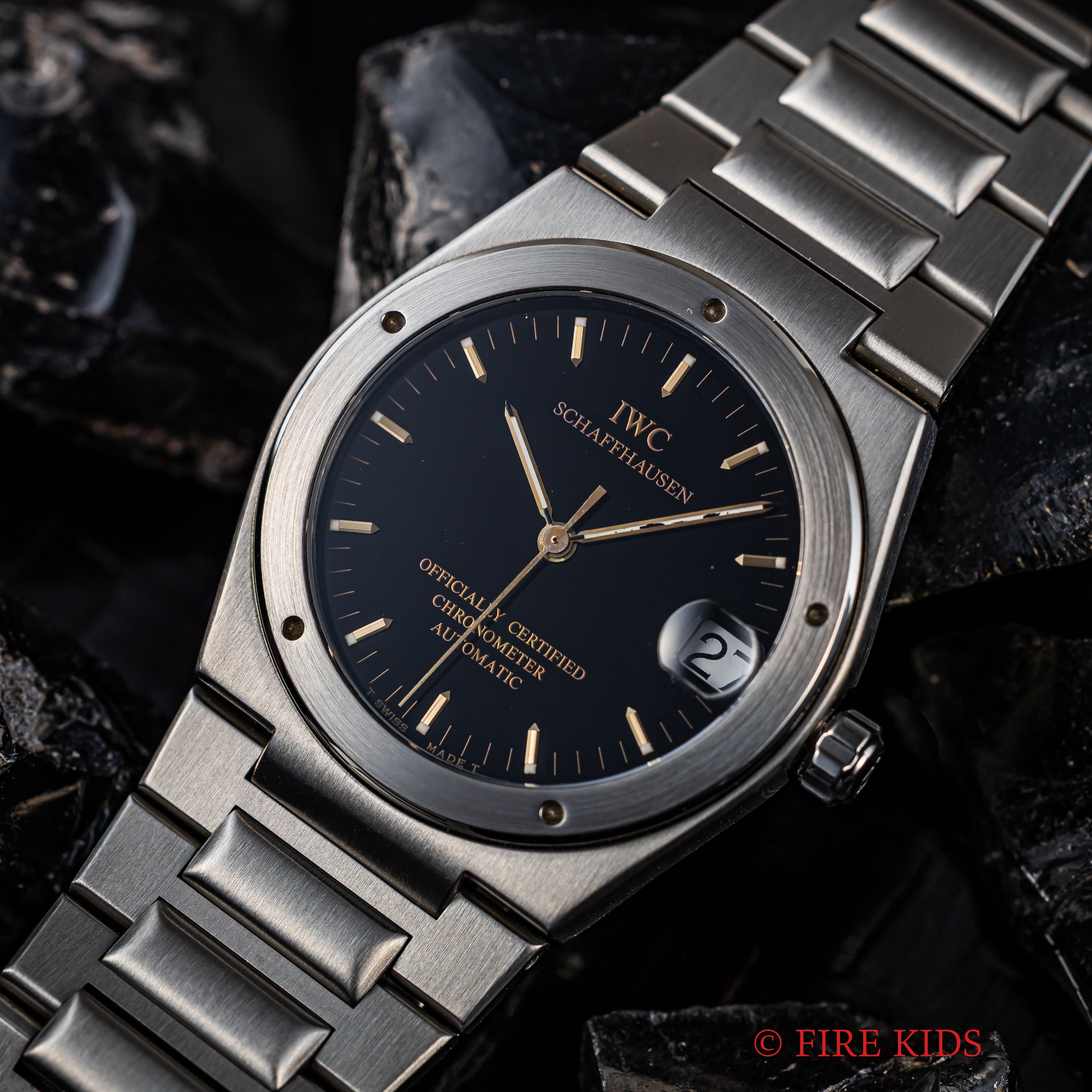 IWC インヂュニア ブラック文字盤 自動巻き 1997年製 Ref.3521 Cal.887/2