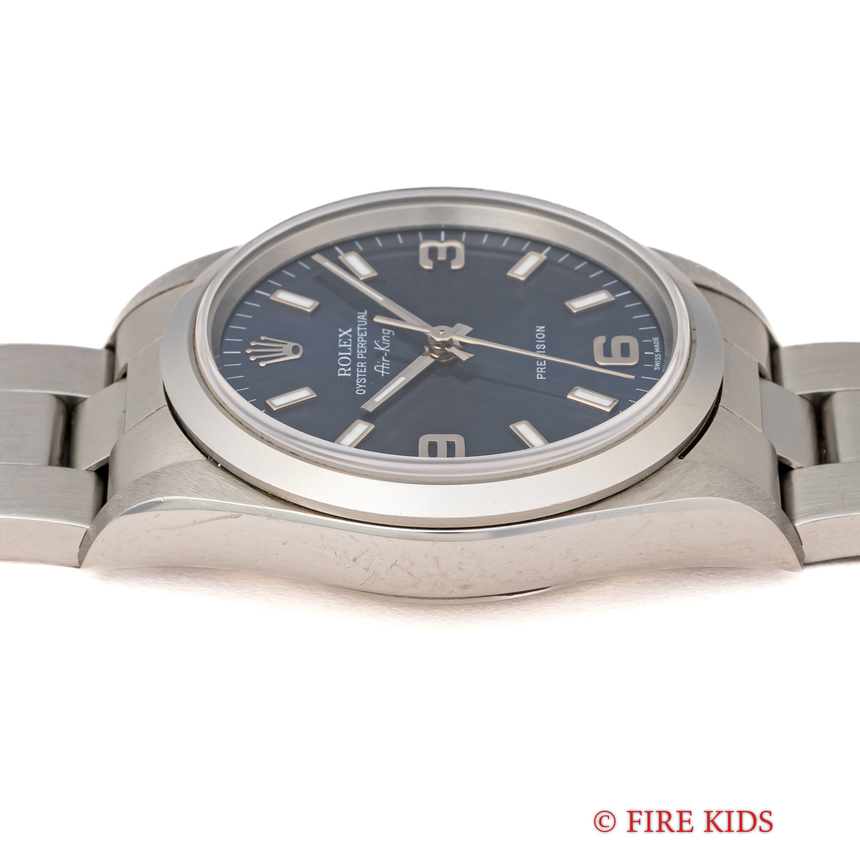 ロレックス エアキング 2001年製 Ref.14000Ｍ ブルーダイヤル Cal.3130 純正オイスターブレス