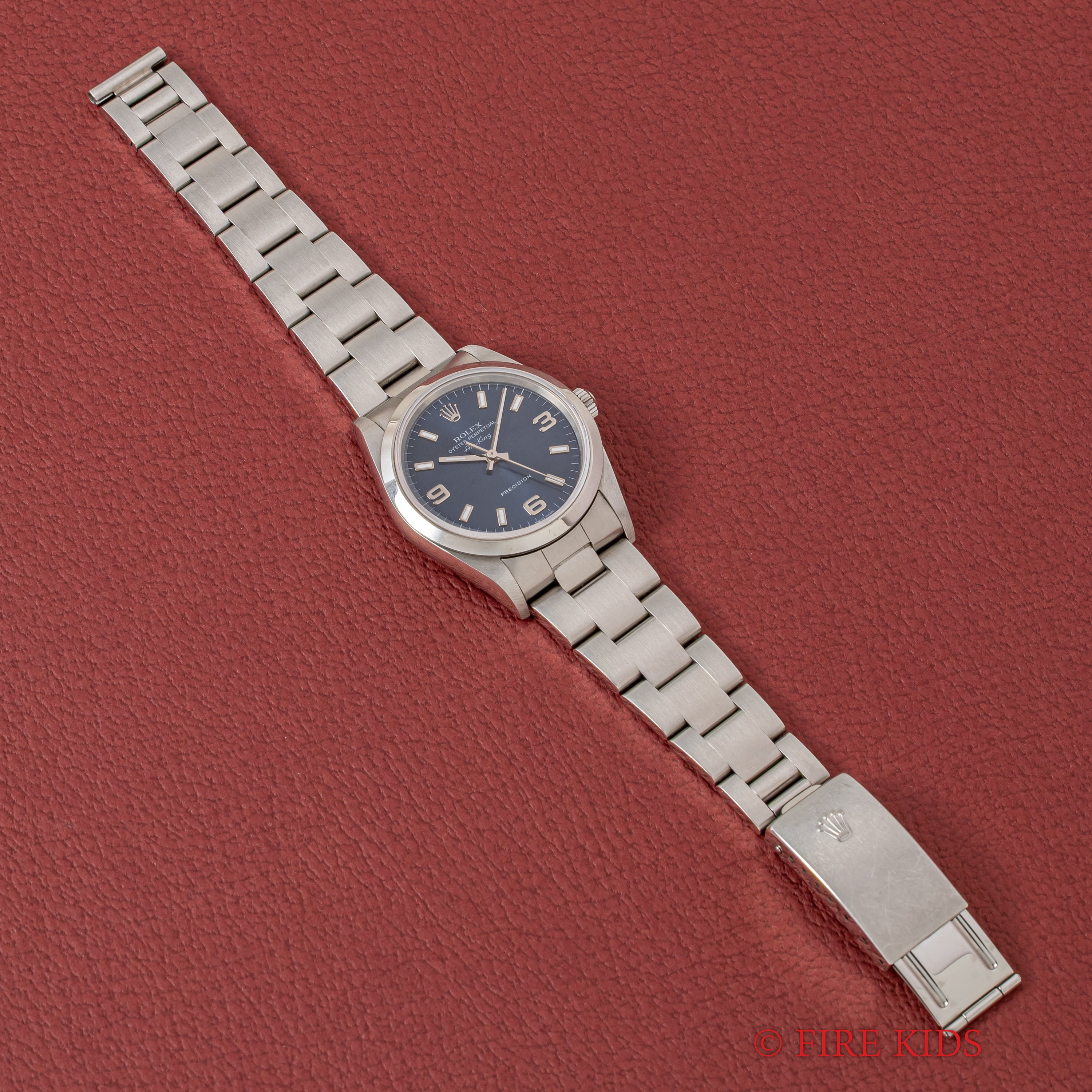 ロレックス エアキング 2001年製 Ref.14000Ｍ ブルーダイヤル Cal.3130 純正オイスターブレス