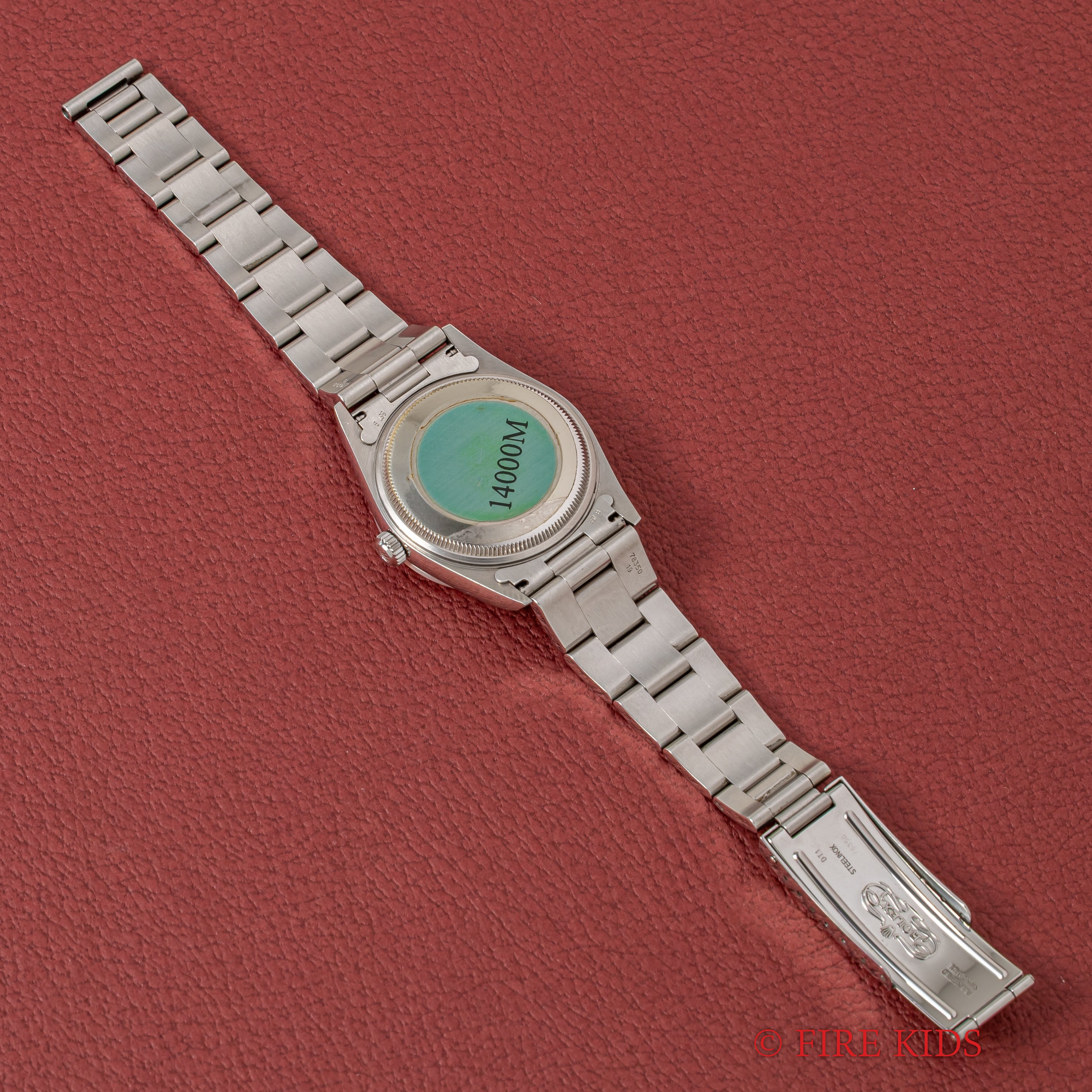 ロレックス エアキング 2001年製 Ref.14000Ｍ ブルーダイヤル Cal.3130 純正オイスターブレス