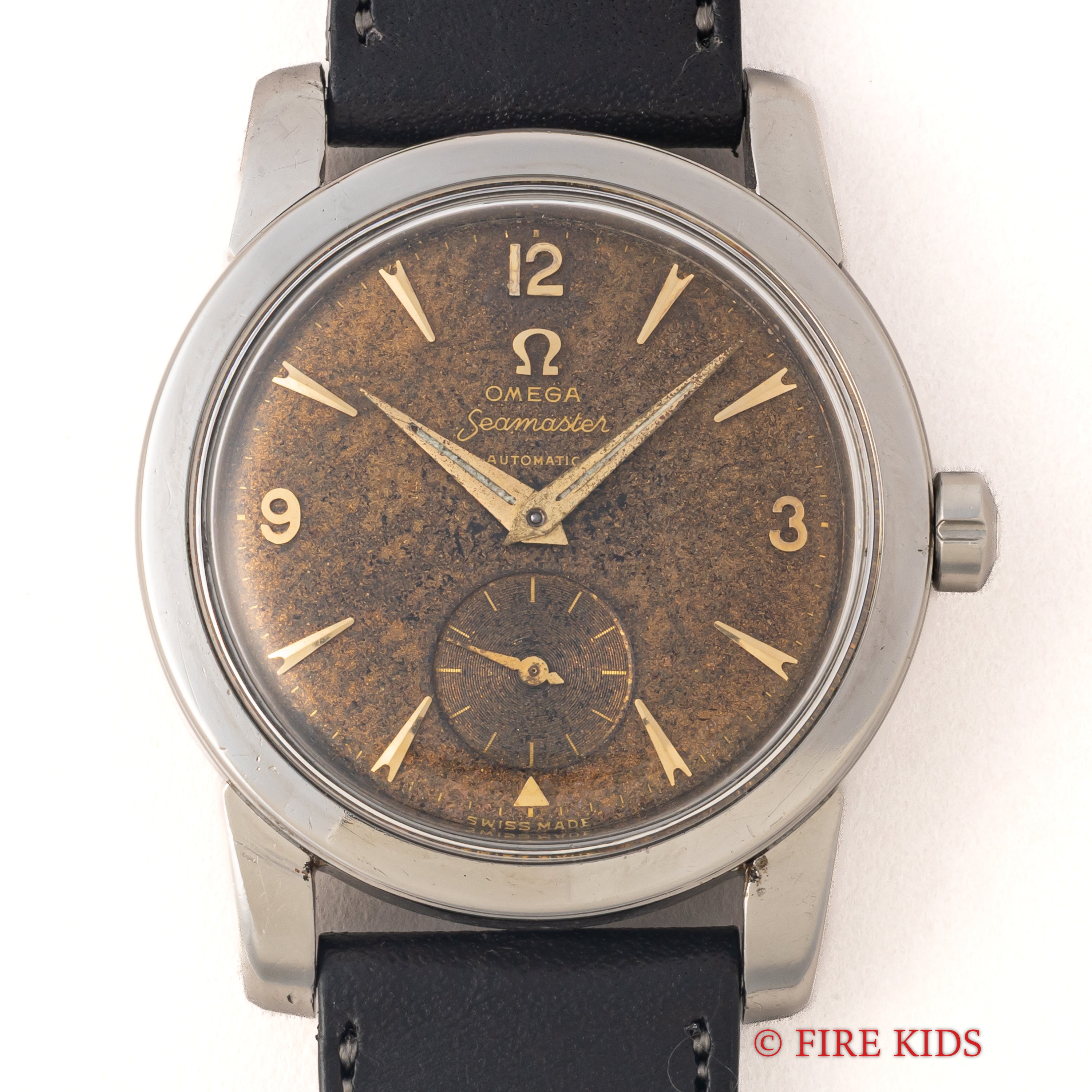 オメガ シーマスター スモセコ ギルトダイヤル ブラウンチェンジ 1947年製 Ref.2576-6 Cal.342 バンパー式オートマチック