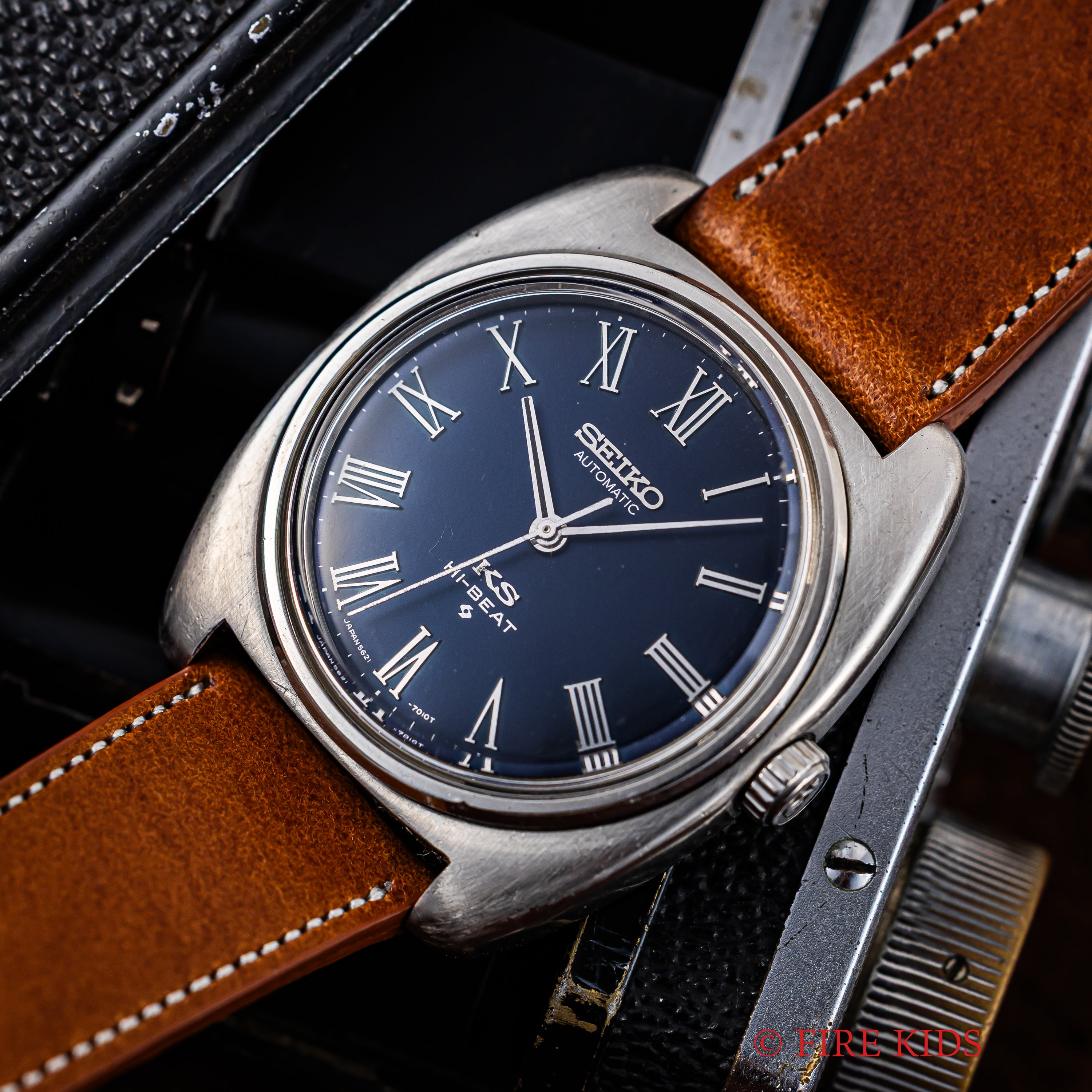 セイコー キングセイコー 56KS 1971年製 クッションケース Ref.5621-7000 ブルーローマンインデックス