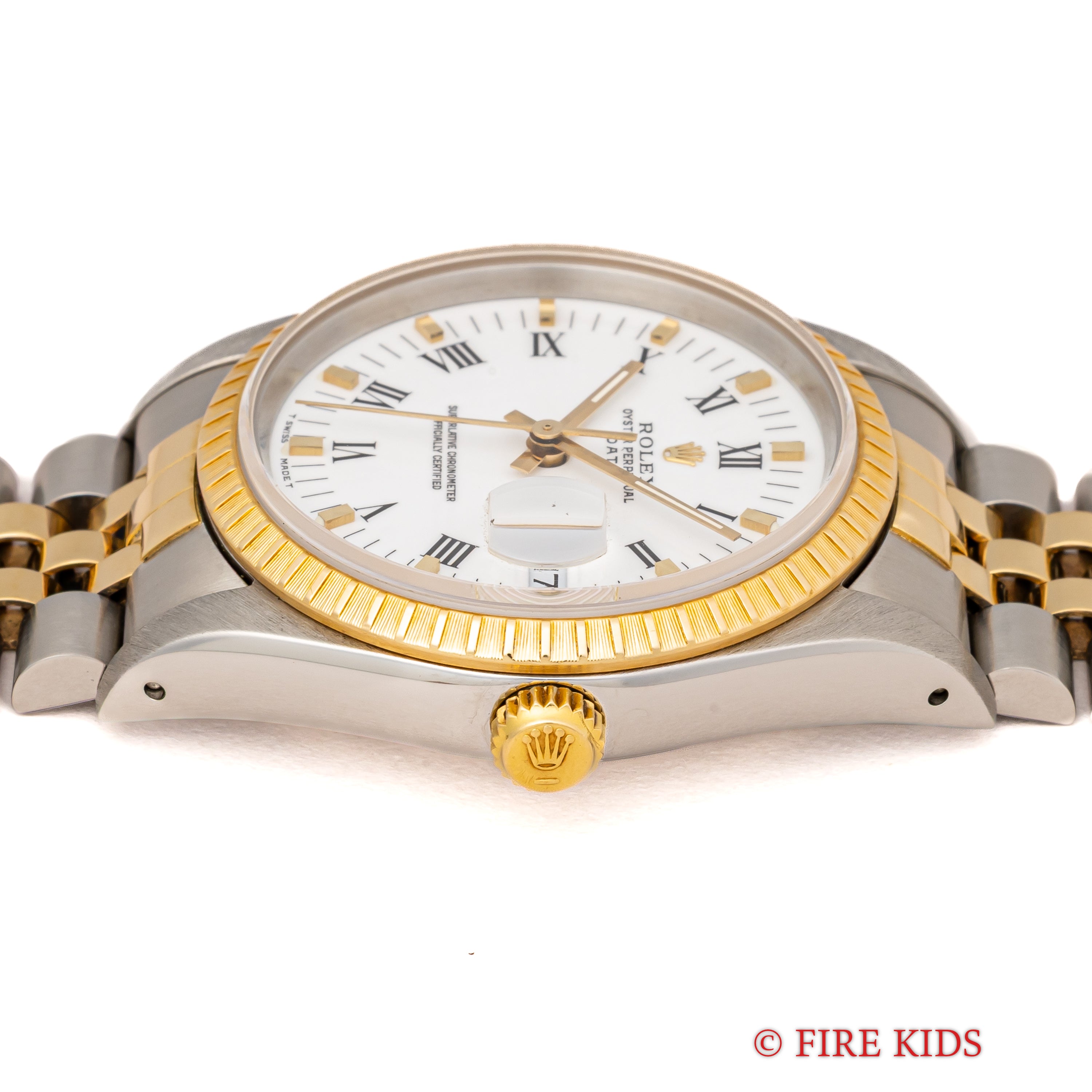 ロレックス 1989年～1990年製 オイスターパーペチュアルデイト コンビ Ref.15223 ホワイトローマンダイヤル 箱、ギャラ付