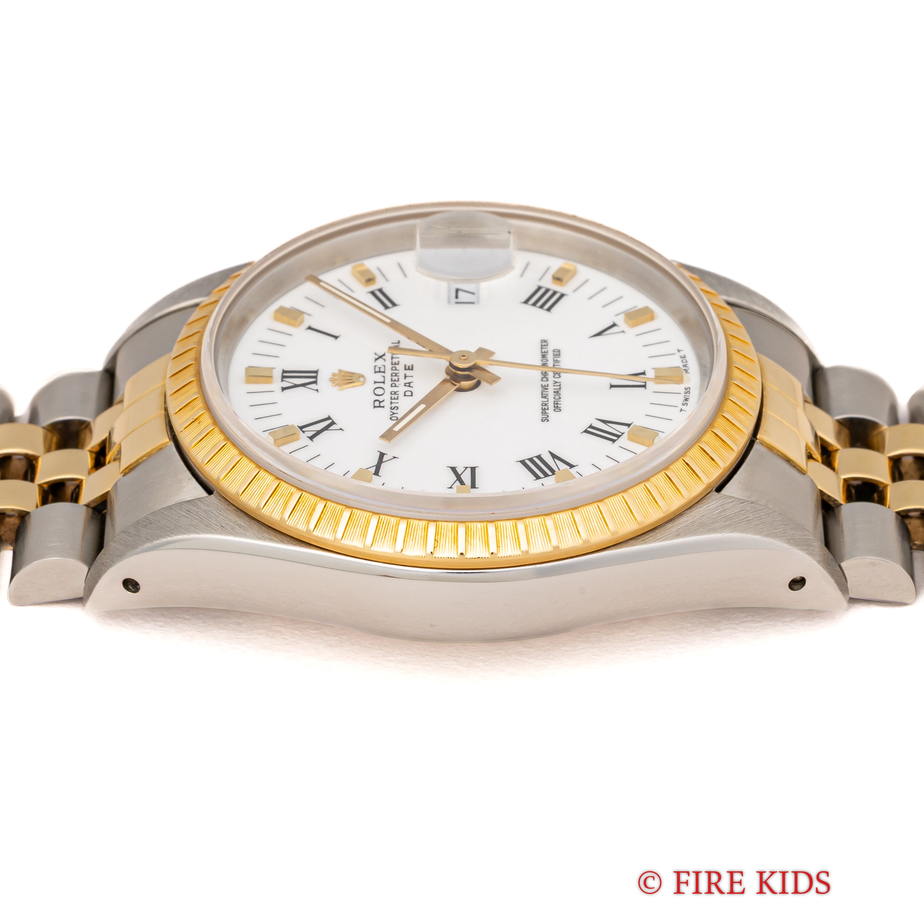 ロレックス 1989年～1990年製 オイスターパーペチュアルデイト コンビ Ref.15223 ホワイトローマンダイヤル 箱、ギャラ付