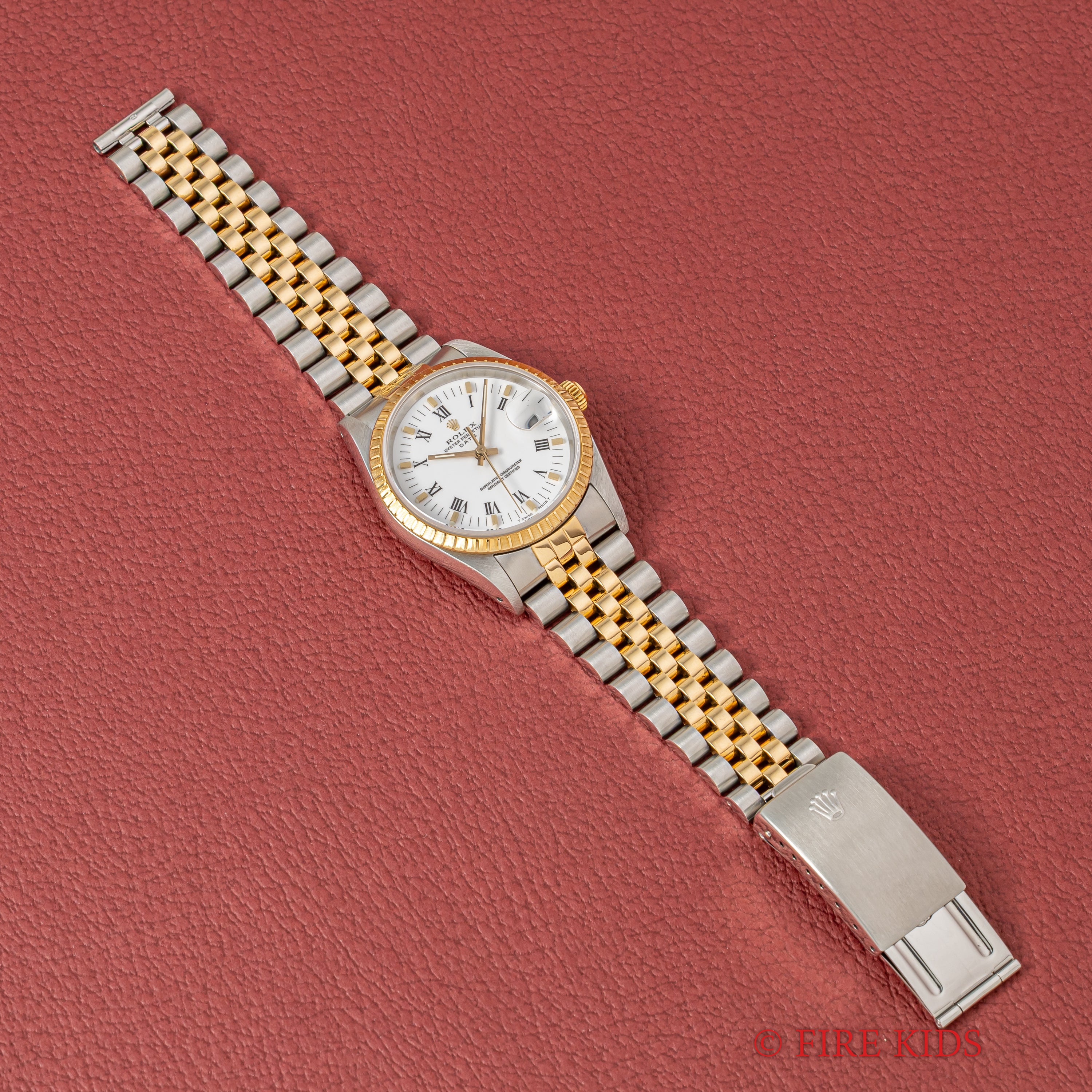 ロレックス 1989年～1990年製 オイスターパーペチュアルデイト コンビ Ref.15223 ホワイトローマンダイヤル 箱、ギャラ付