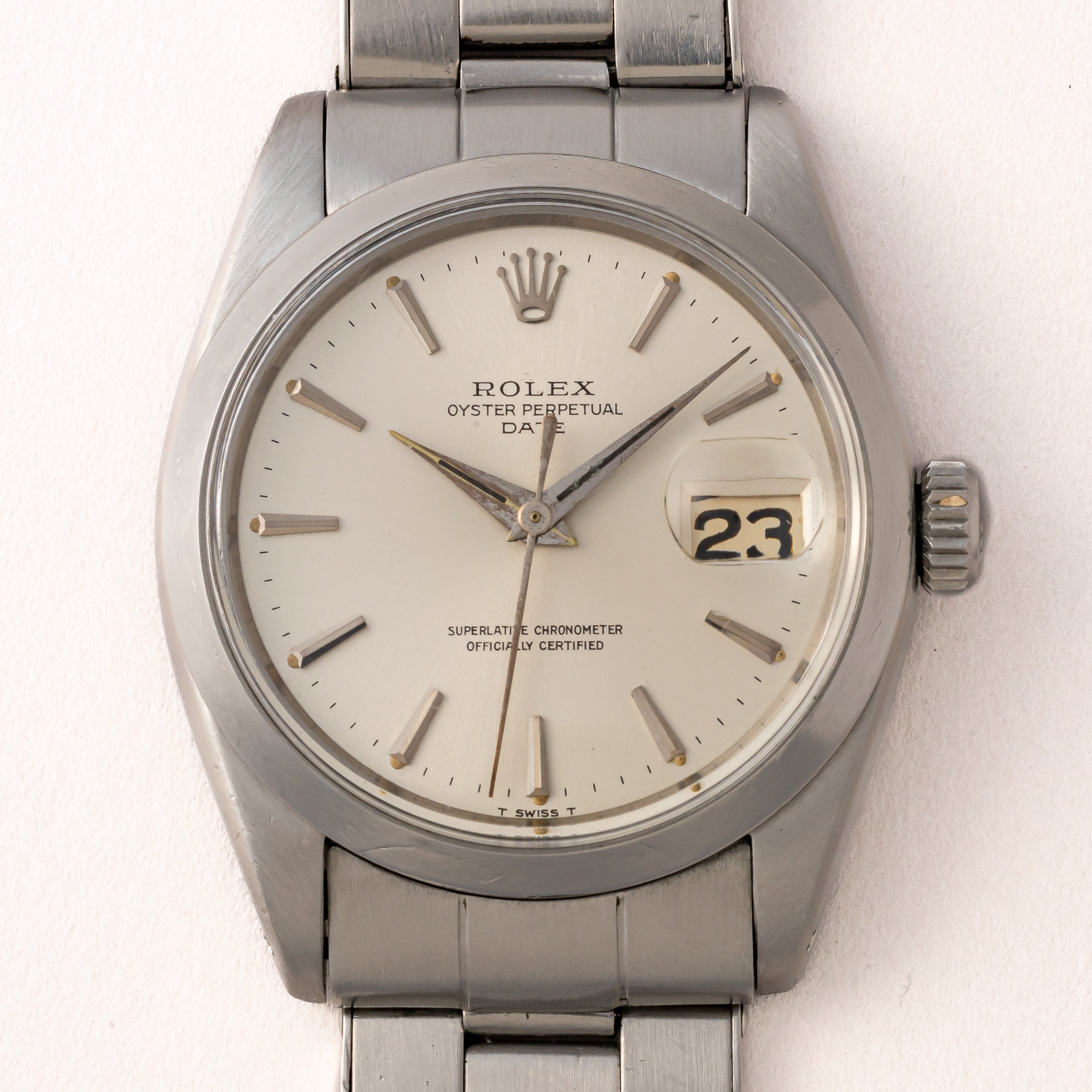 ロレックス オイスターパーペチュアルデイト 1965年製 Ref.1500 シルバーダイヤル