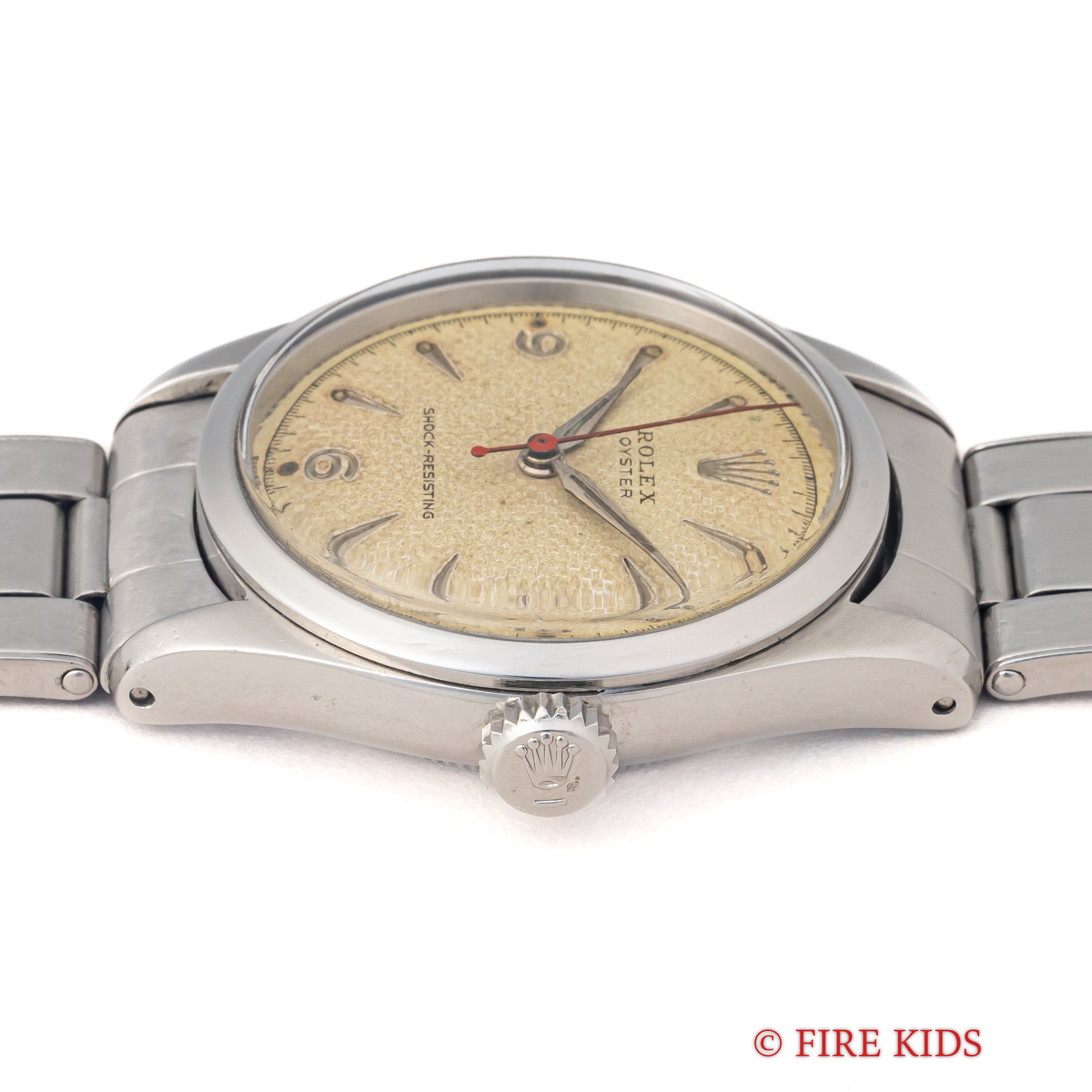 ロレックス オイスターロイヤル 手巻き 1952年製 ハニカムダイヤル Ref.6244 純正エクステンションリベットブレス