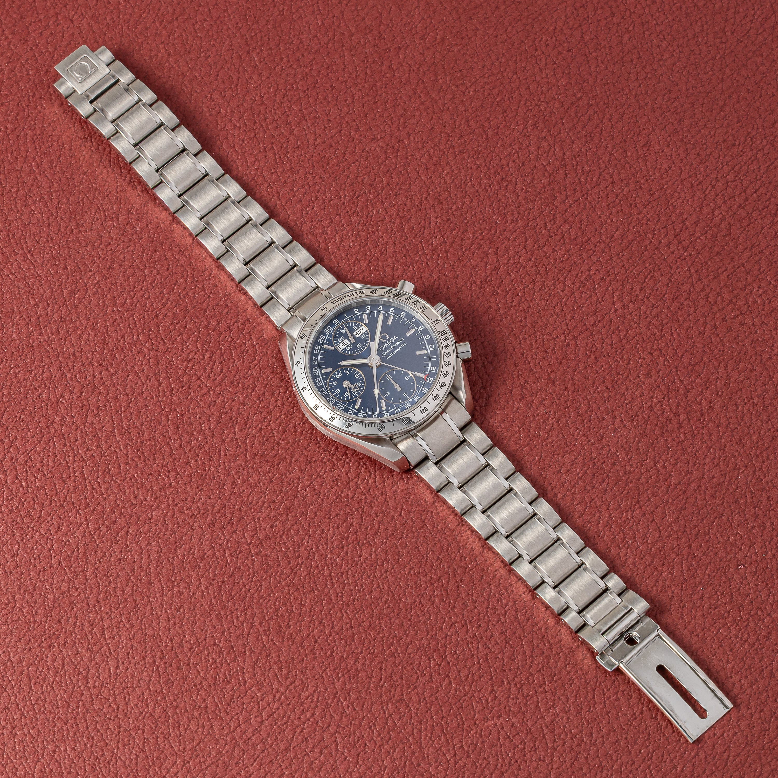 OMEGA オメガ ｽﾋﾟｰﾄﾞﾏｽﾀｰ ﾃﾞｲﾄ 3511.80 SS ブルー 自動巻き【432