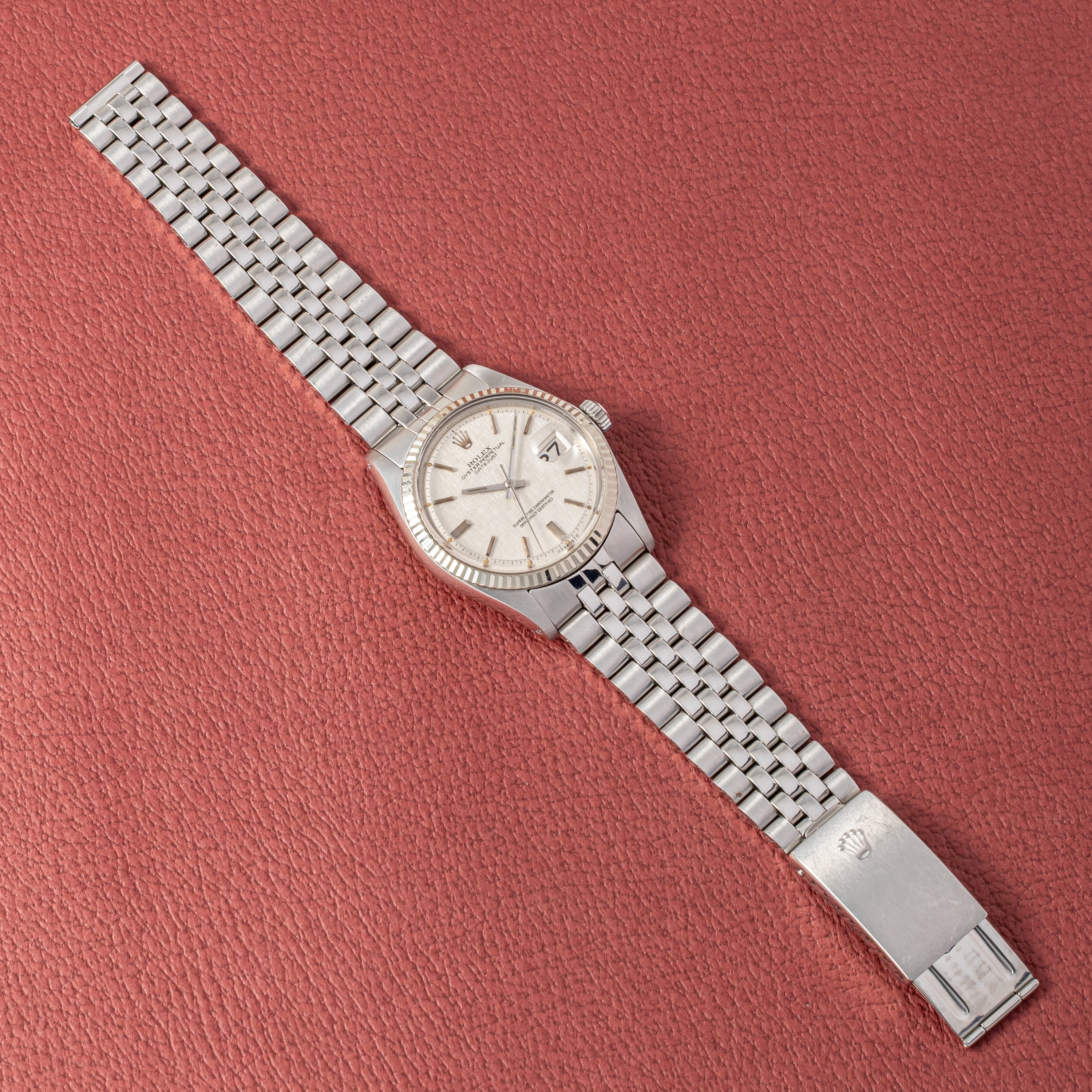ロレックス デイトジャスト 自動巻き 1971年製 Ref.1601 Cal.1570リネンシルバーダイヤル ギャラ付き