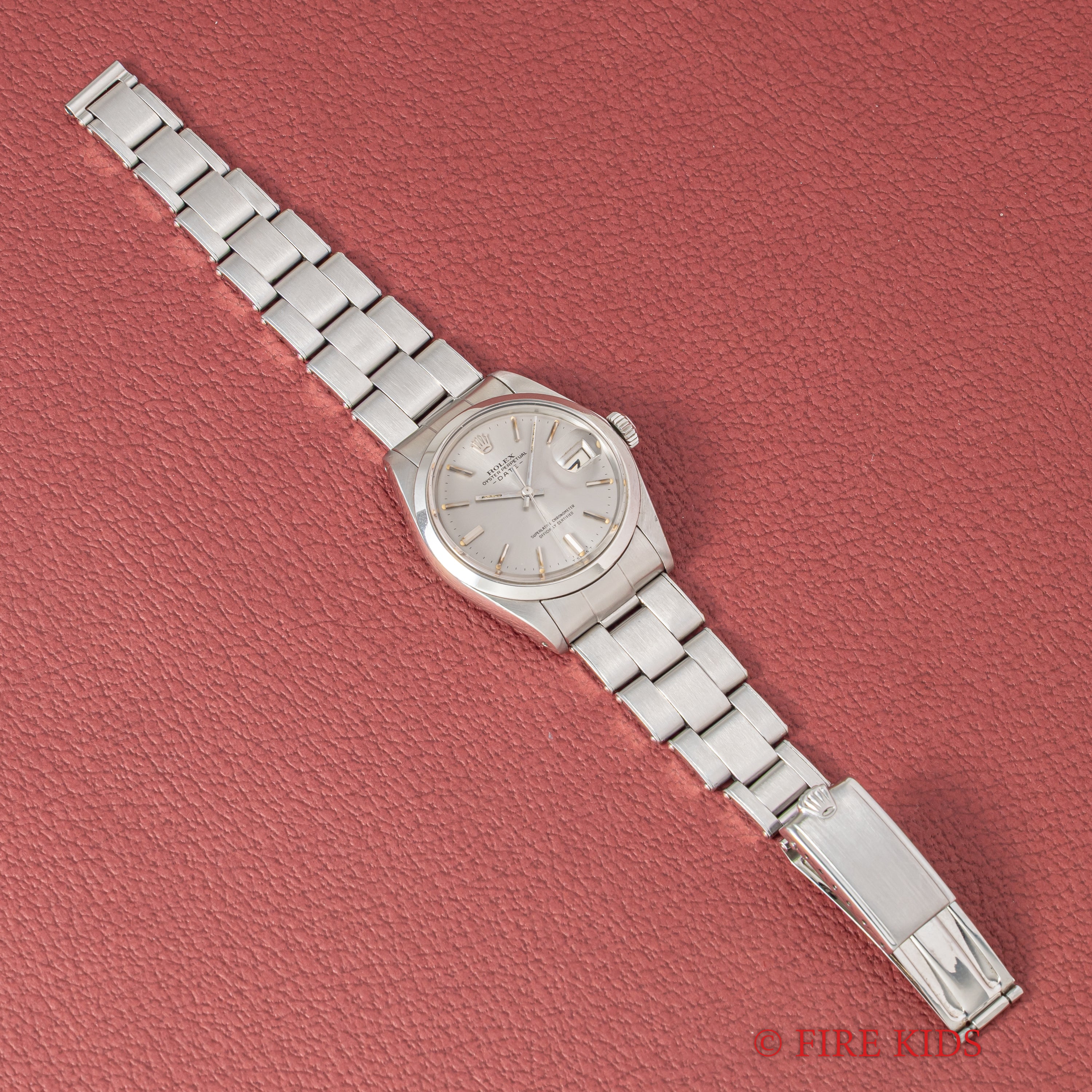 ロレックス オイスターパーペチュアルデイト 1971年製 Ref.1500 純正リベットブレス付き
