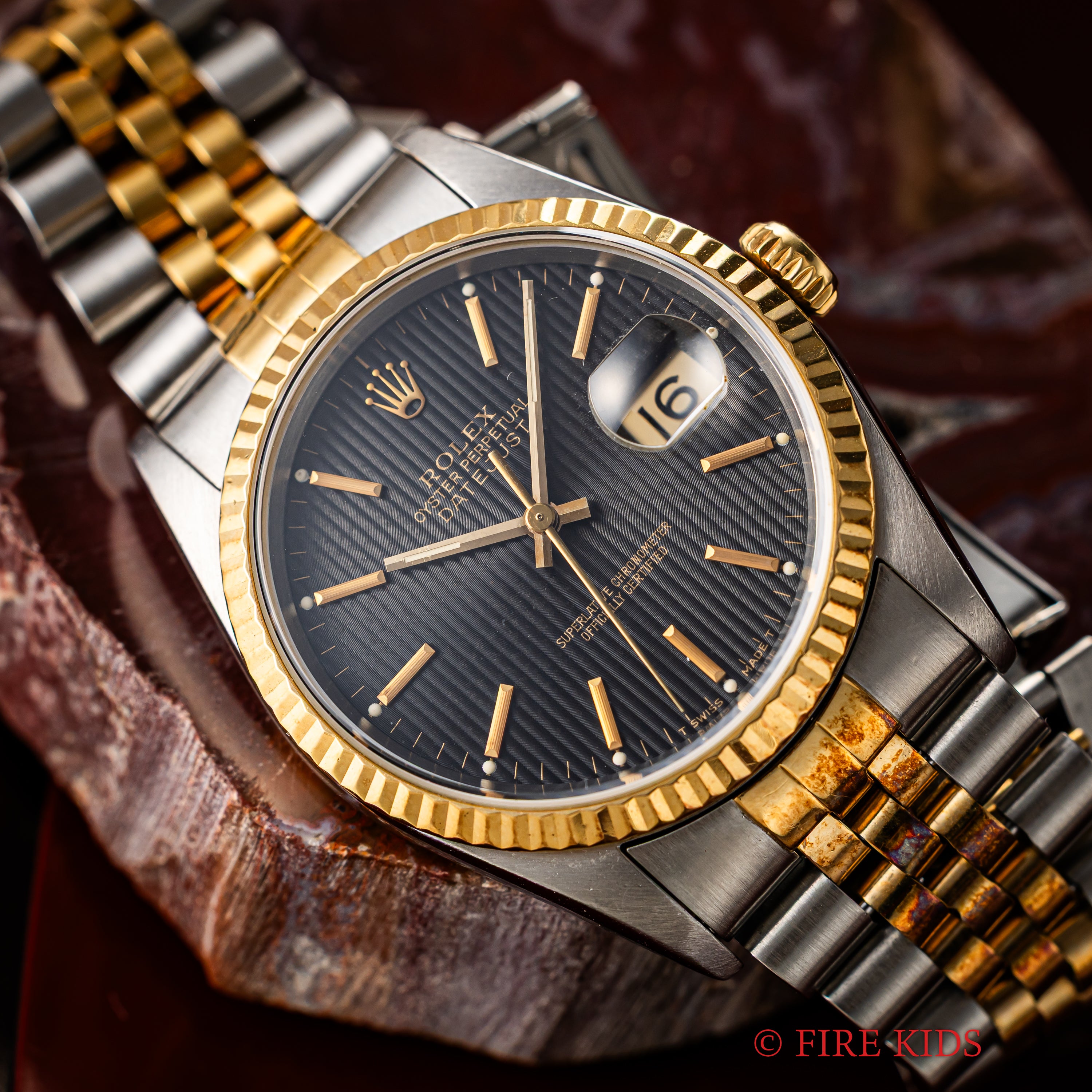 ロレックス デイトジャスト Ref.16233 コンビ ブラックタペストリー 1993年製