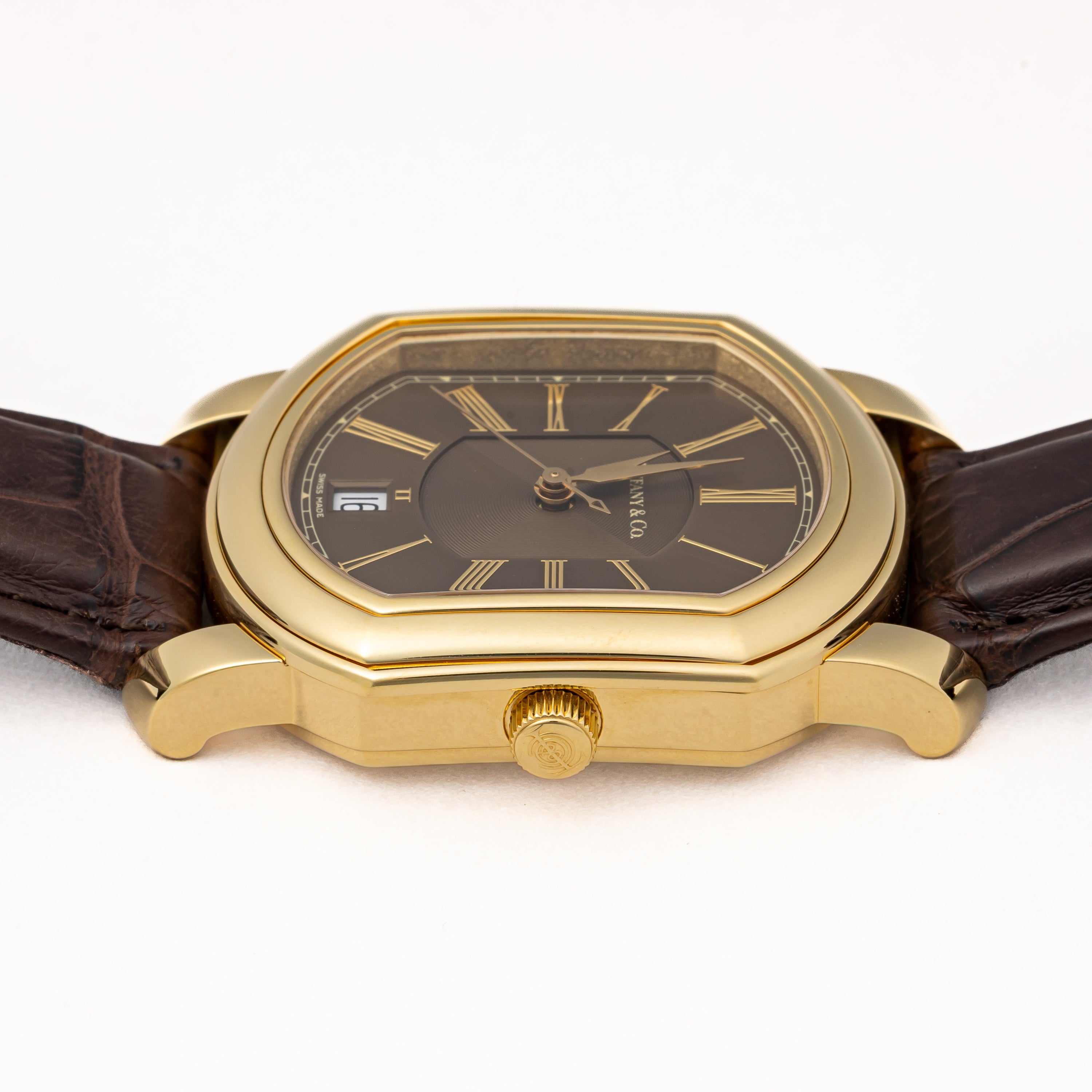 ティファニー マーククーペ 18金無垢 2003年製 クロノメーター自動巻き 純正18金無垢尾錠、箱、ギャラ付き