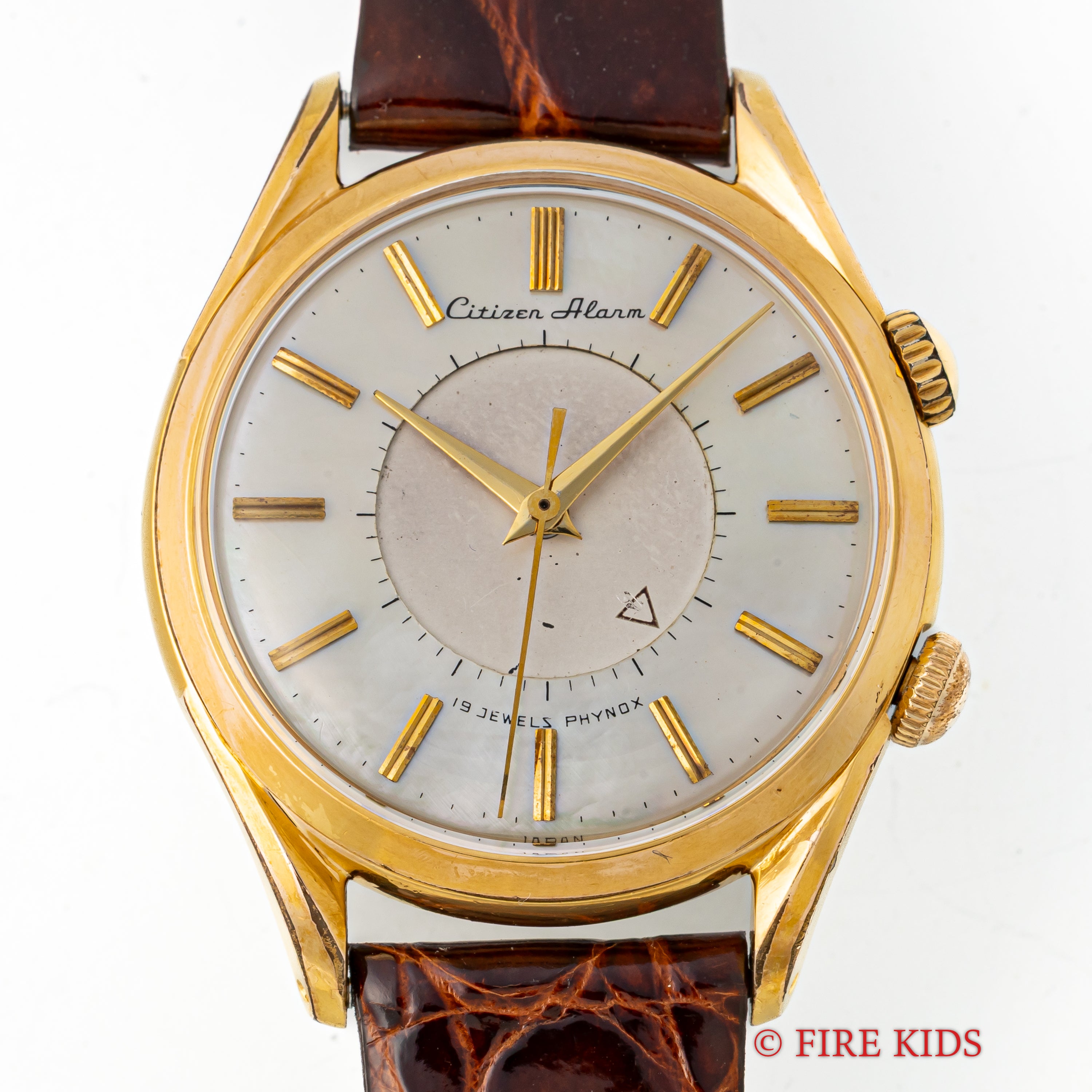 シチズン アラーム 1950年代製 金張り 手巻き シェルダイヤル ジャガールクルトフェイス