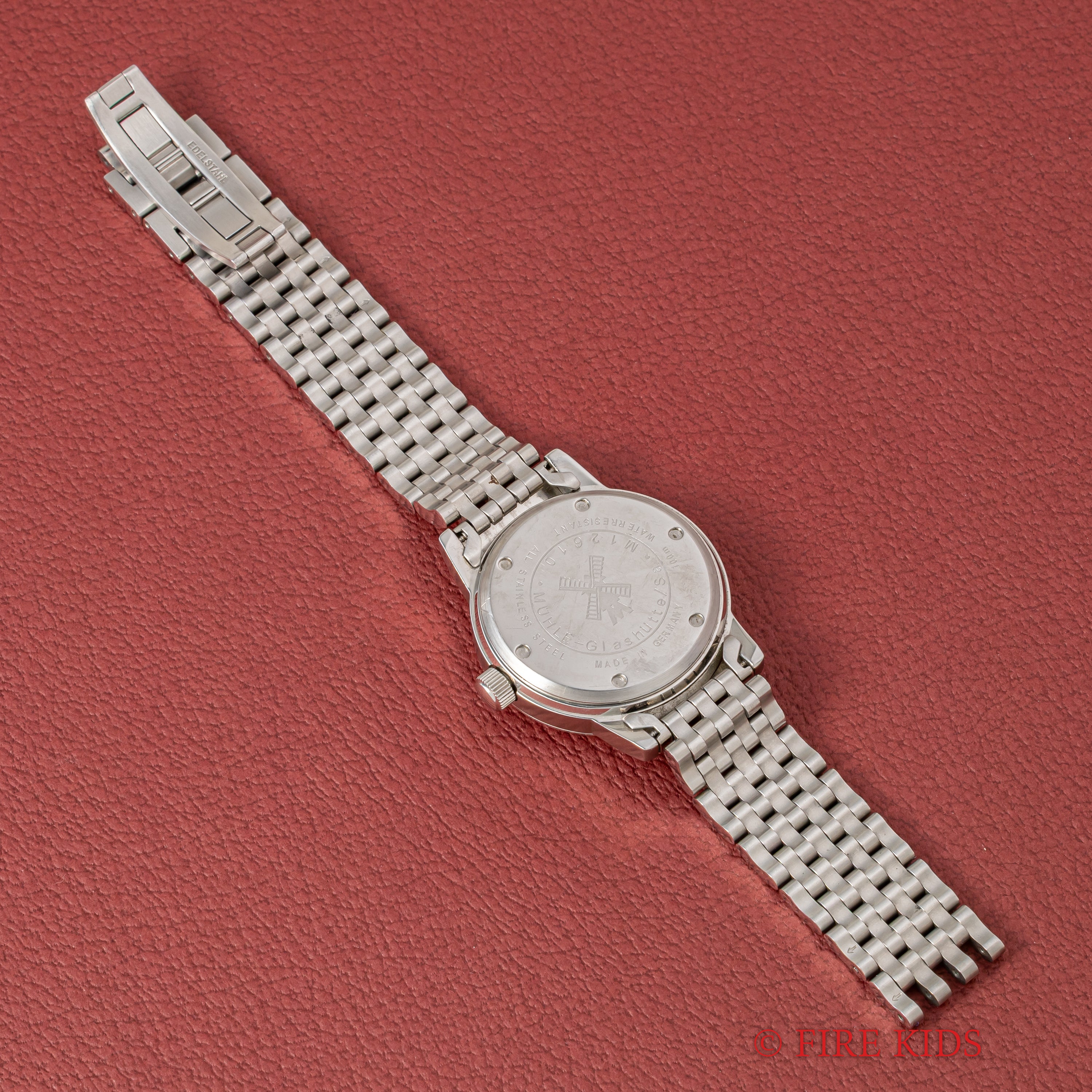 ミューレ・グラスヒュッテ 1990年代製 ブルーアラビアダイヤル 自動巻 ドイツ製 トリチウム夜光