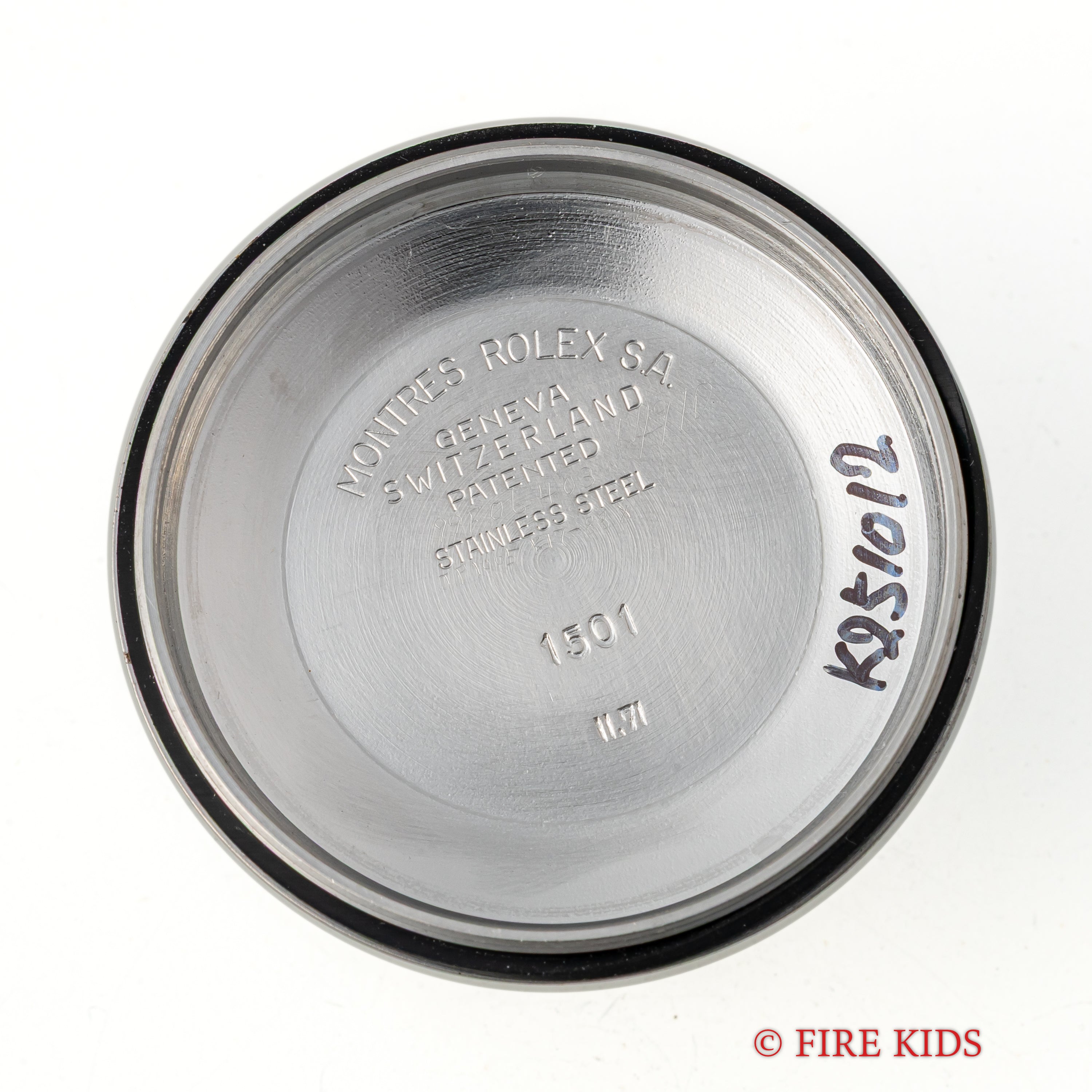 ロレックス オイスターパーペチュアルデイト 1971年製 パープルグレーダイヤル エンジンターンドベゼル Ref.1501 純正ブレス付き