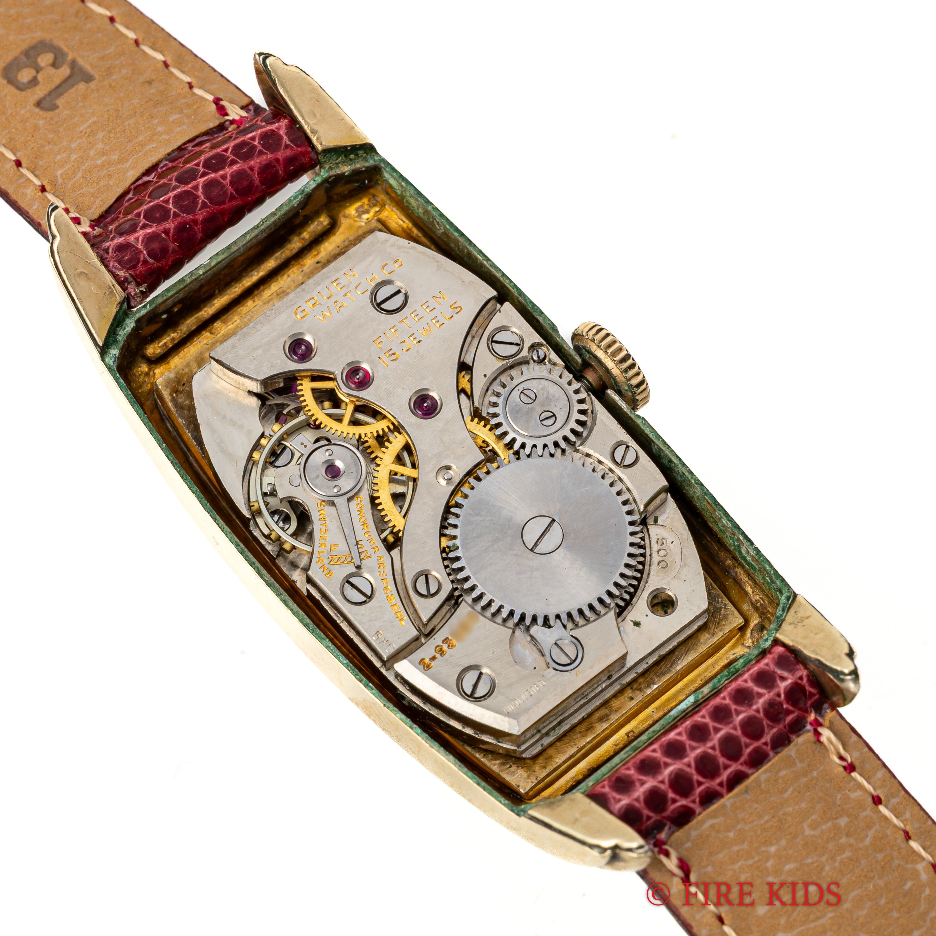 グリュエン 10KGFトノーケース 1930年代製 手巻 Cal.500 ブレゲ数字 USケース