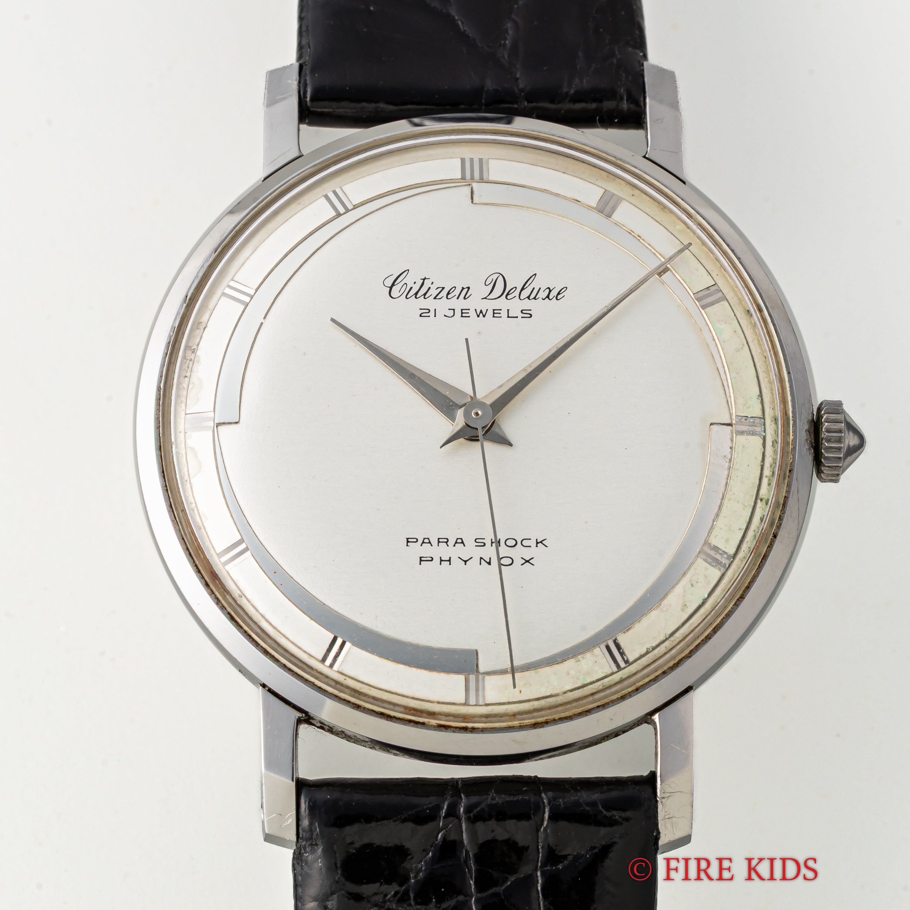 シチズン デラックス 1960年製 変わり文字盤 オリジナル革ベルト付き