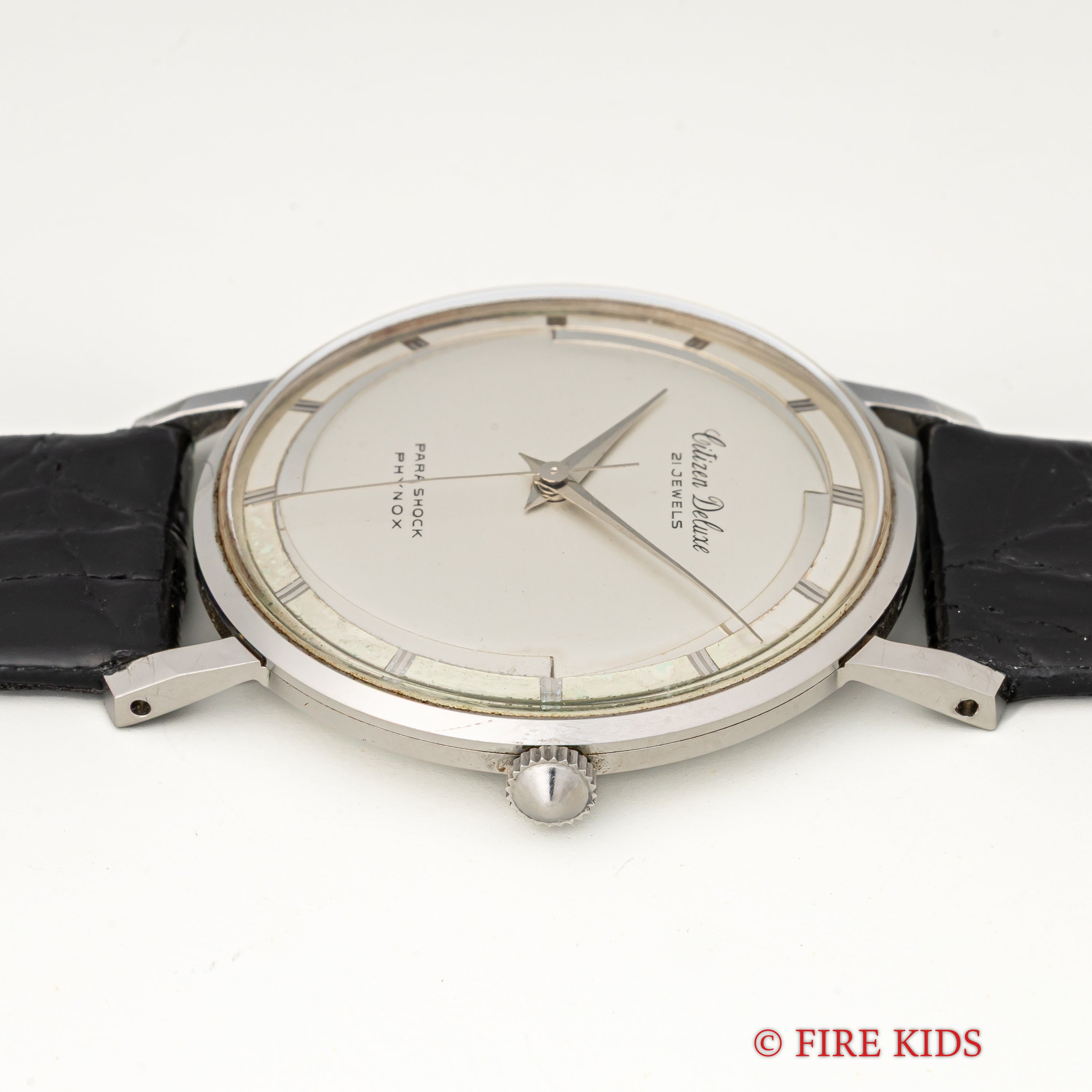 シチズン デラックス 1960年製 変わり文字盤 オリジナル革ベルト付き